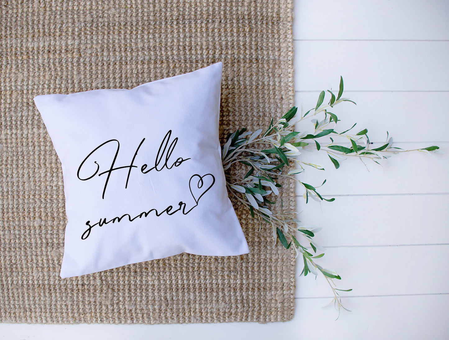 Hello Summer | Seasonal | Decorative Pillow | Custom Designed | Made In The USA
