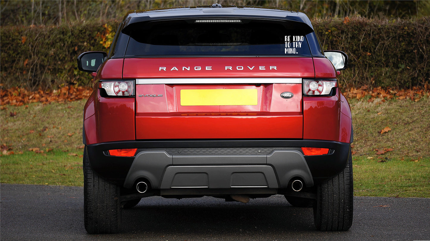 Mental Health Advocacy Vinyl Car Decal: Be Kind To Thy Mind | Promote Awareness and Support | Perfect for Cars and Vans