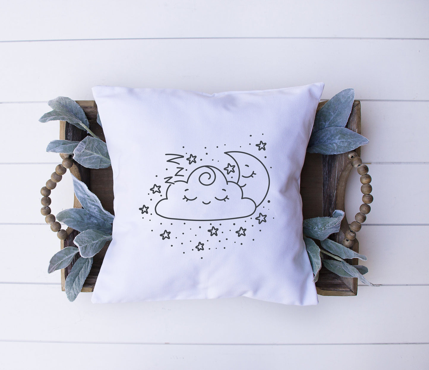 Sleepy Moon | Baby | Decorative Pillow | Custom Designed | Made In The USA