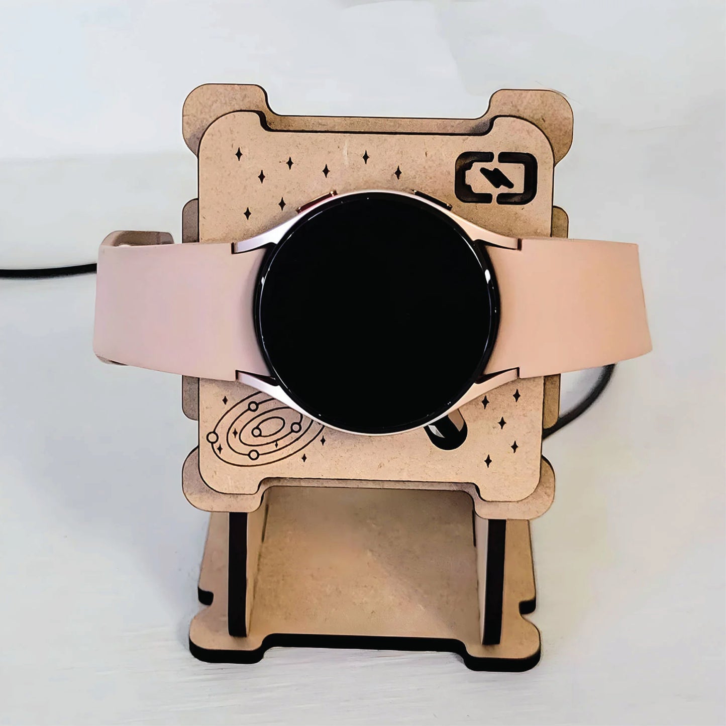 Orbit Dock Galaxy Smart Watch Stand, DIY Kit, Paintable, Compatible with Active, 3, 4, 5 Models, Unique Tech Accessory, Desk Decor