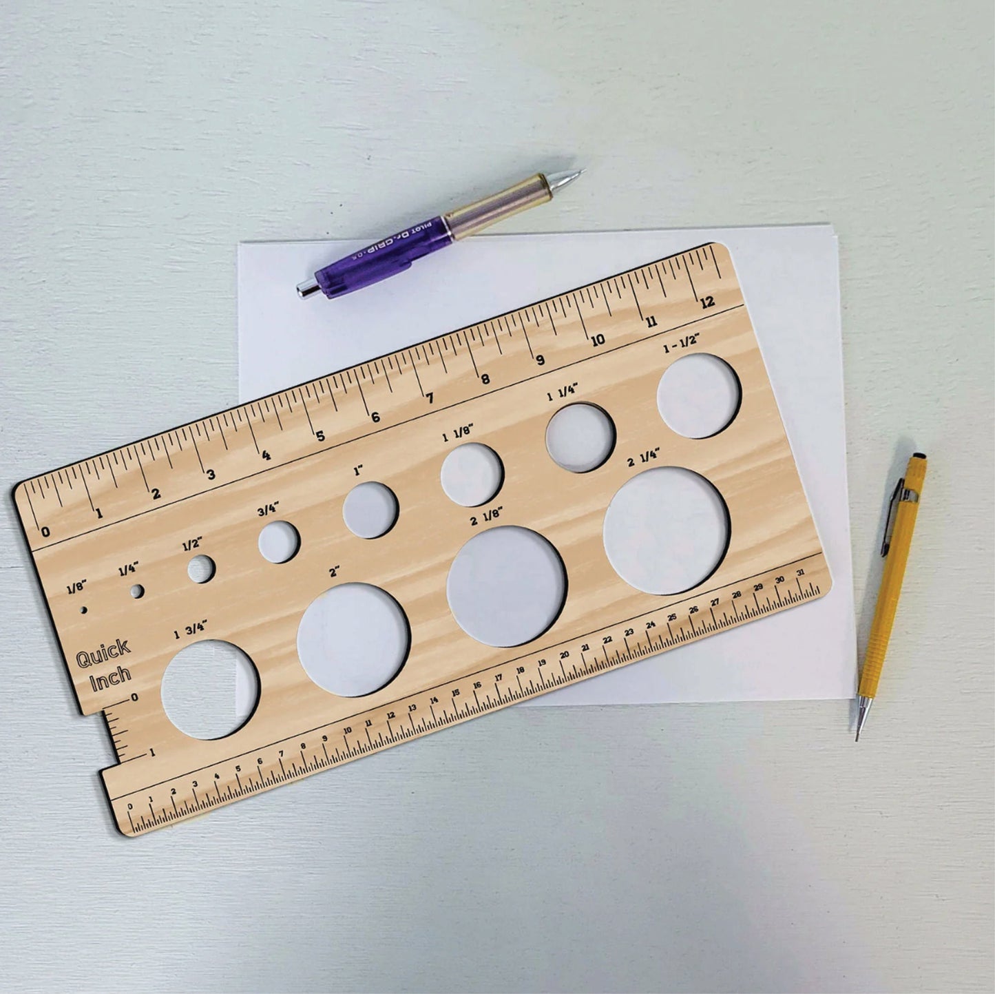 Custom Designed 12" Straight Edge Ruler | High Grade Baltic Birch Wood | Inches | Centimeters | Circle Circumference | Math | Drawing | HQ