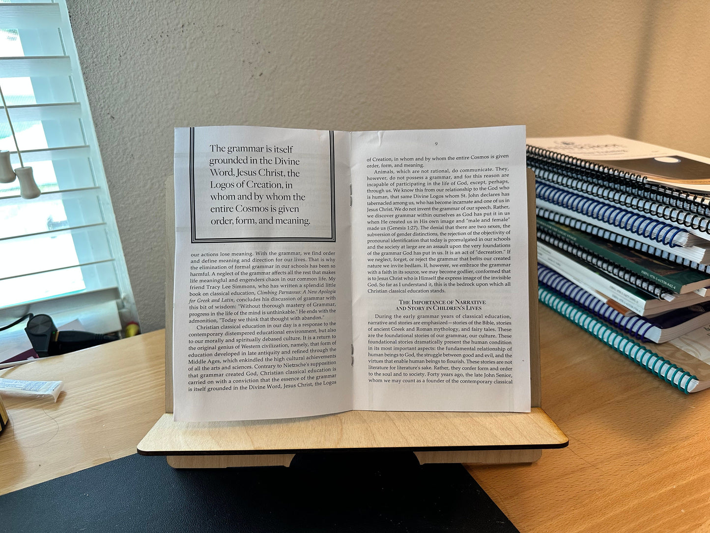 Baltic Birch Wooden Book Stand - Personalized Laser-Etched Page Holder for Bibliophiles, Teachers, and Students - Handmade in the USA