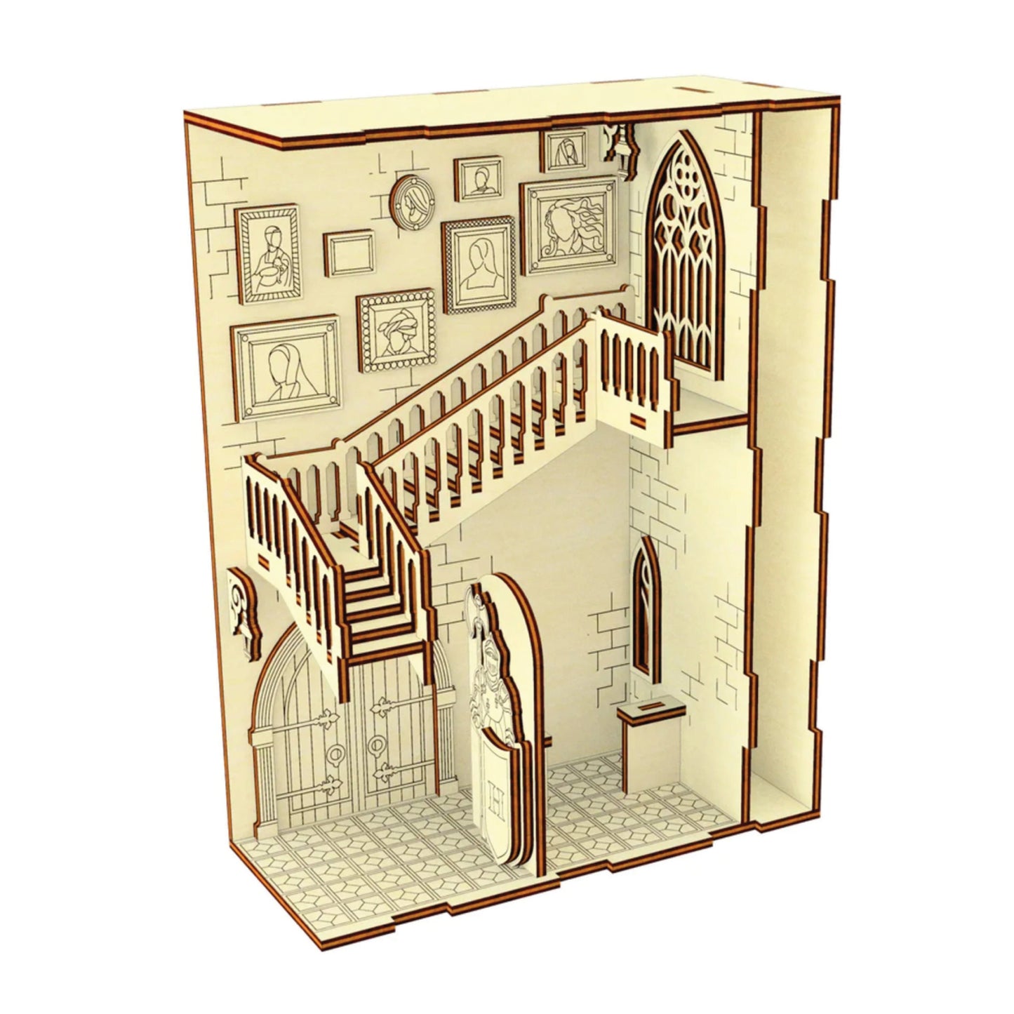 Enchanting Miniature Castle | Assembly And Painting Required | Bookshelf Nook Insert