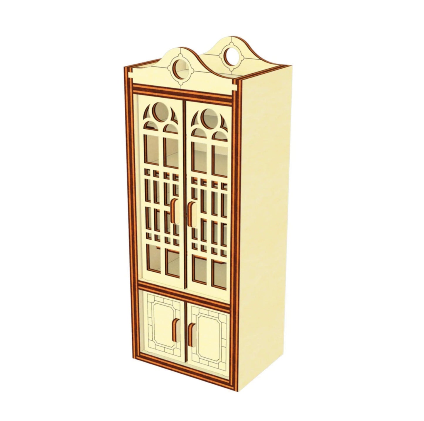 Cupboard Book Nook with Opening Doors and Small Shelves | Assembly And Painting Required | Bookshelf Nook Insert