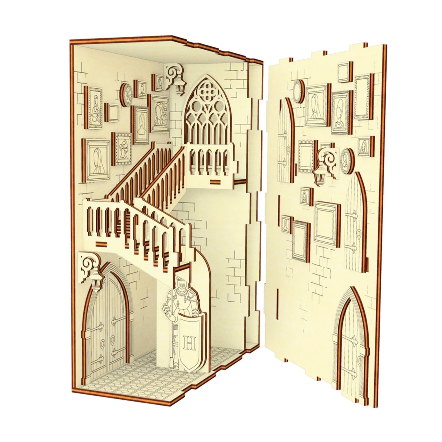 Enchanting Miniature Castle | Assembly And Painting Required | Bookshelf Nook Insert