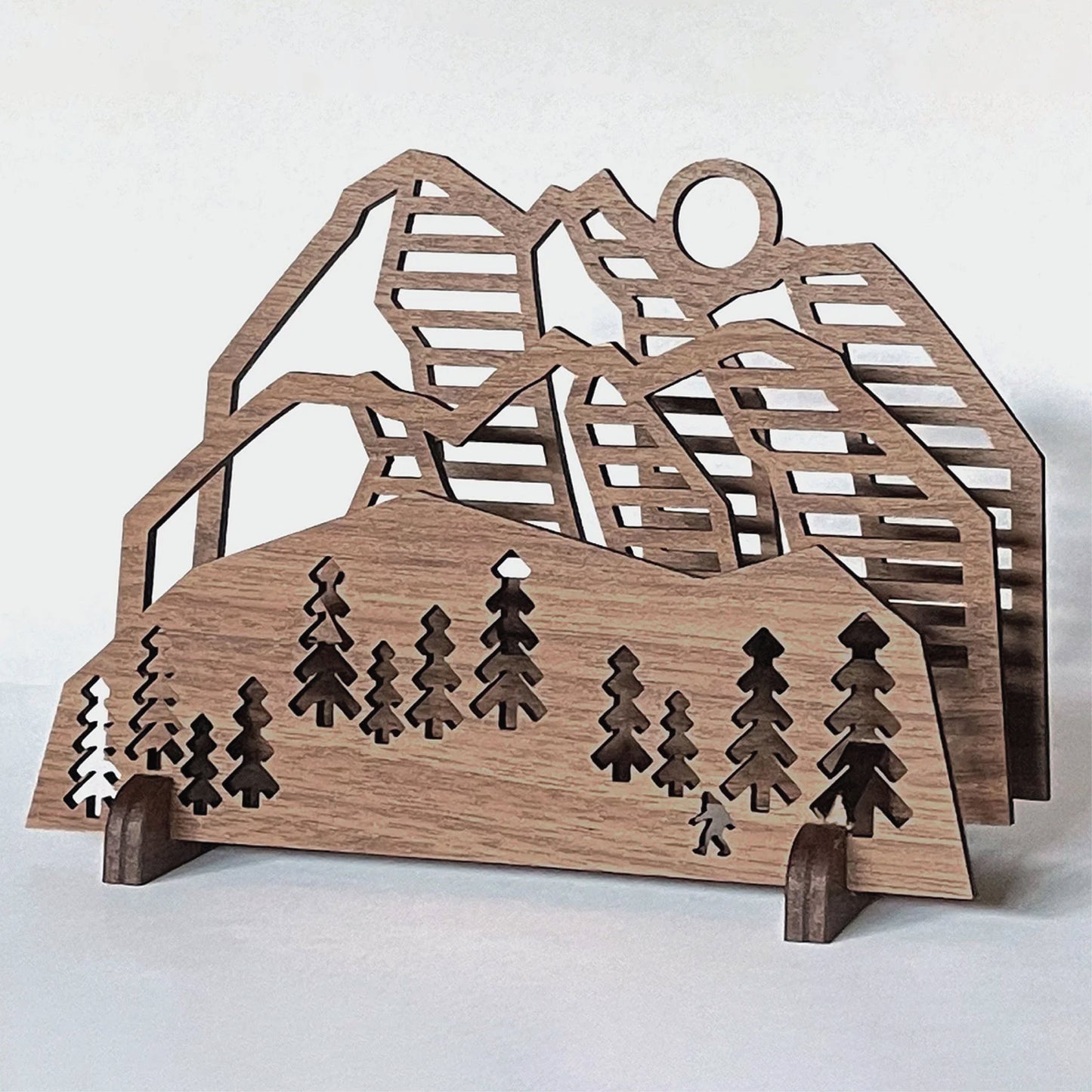 Mini Mountain Mail Letter Sorter with Engraved Scenery | Assembly Required