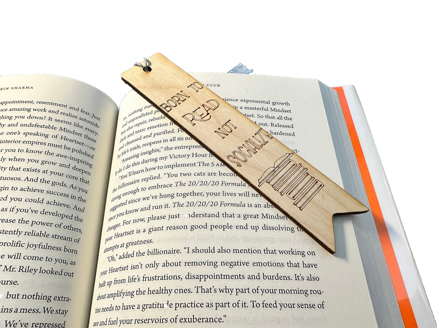 Born to Read Not Socialize | Wooden Bookmark With Tassel
