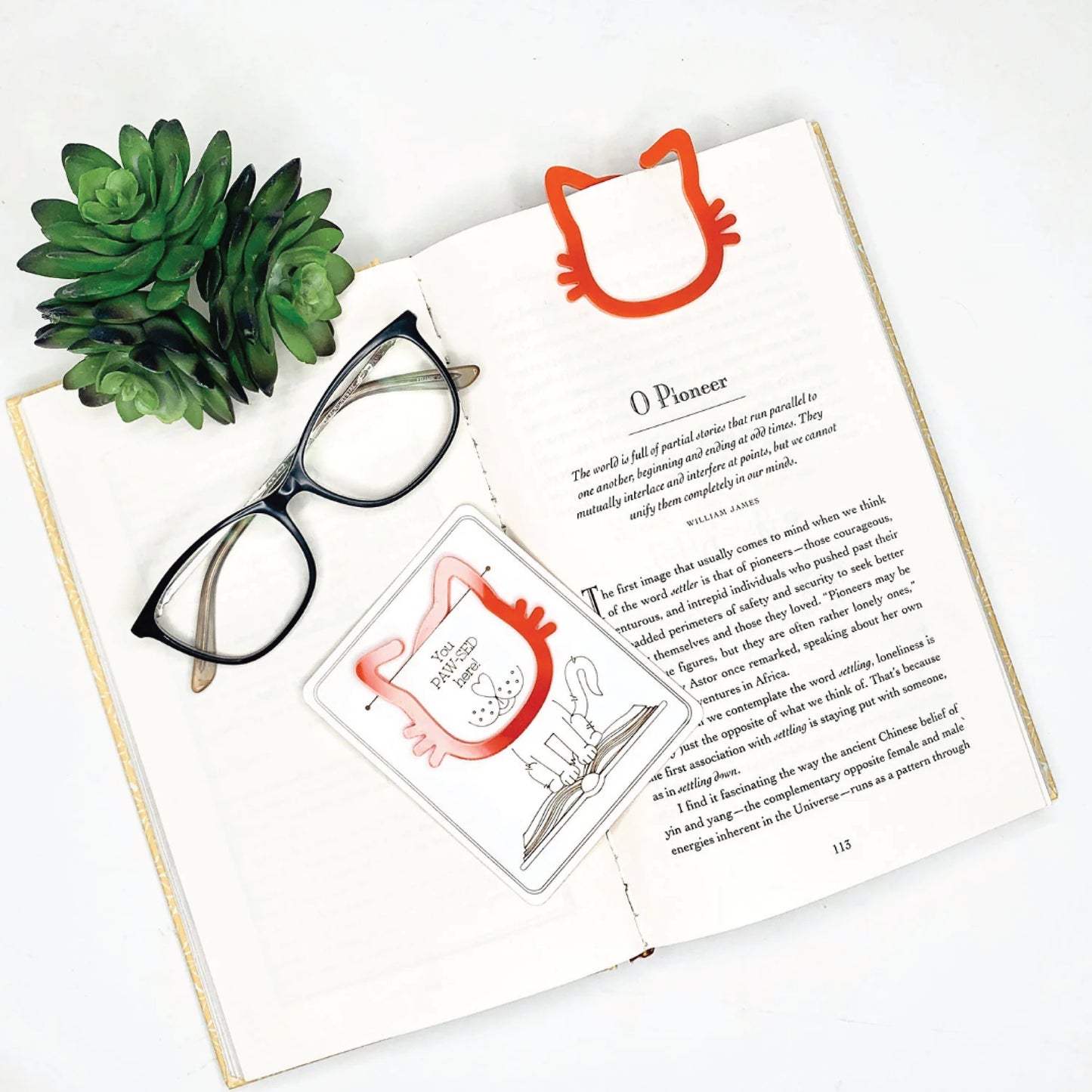 Versatile Cat-Shaped Bookmark & Snack Bag Closure