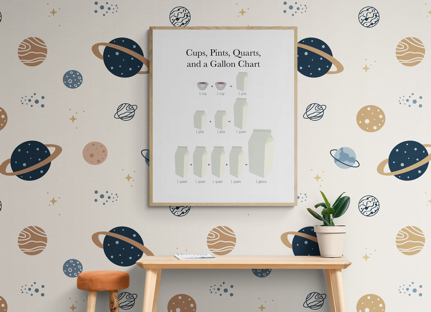Measurement Fun Art Print - Cups, Pints, Quarts, Gallons