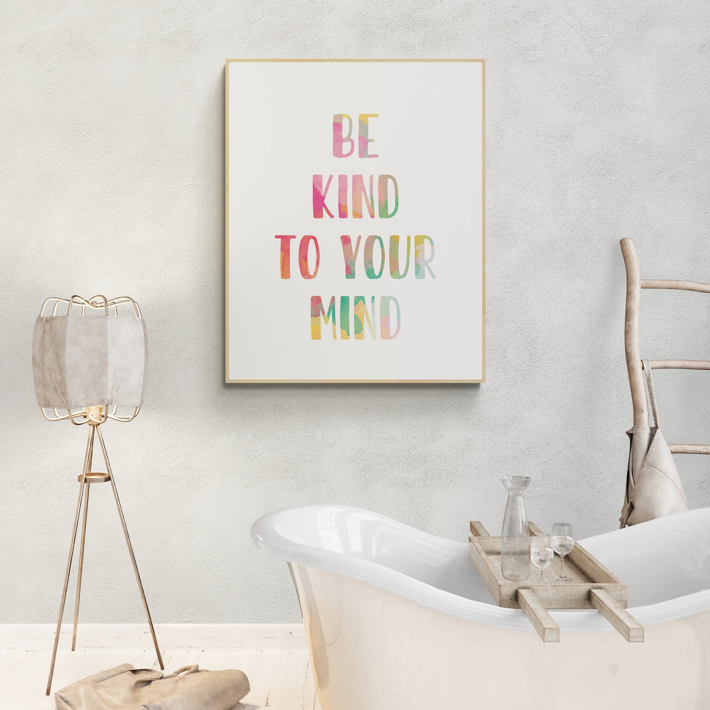 Colorful 'Be Kind to Your Mind' Art Print - 4 Sizes - Free Shipping