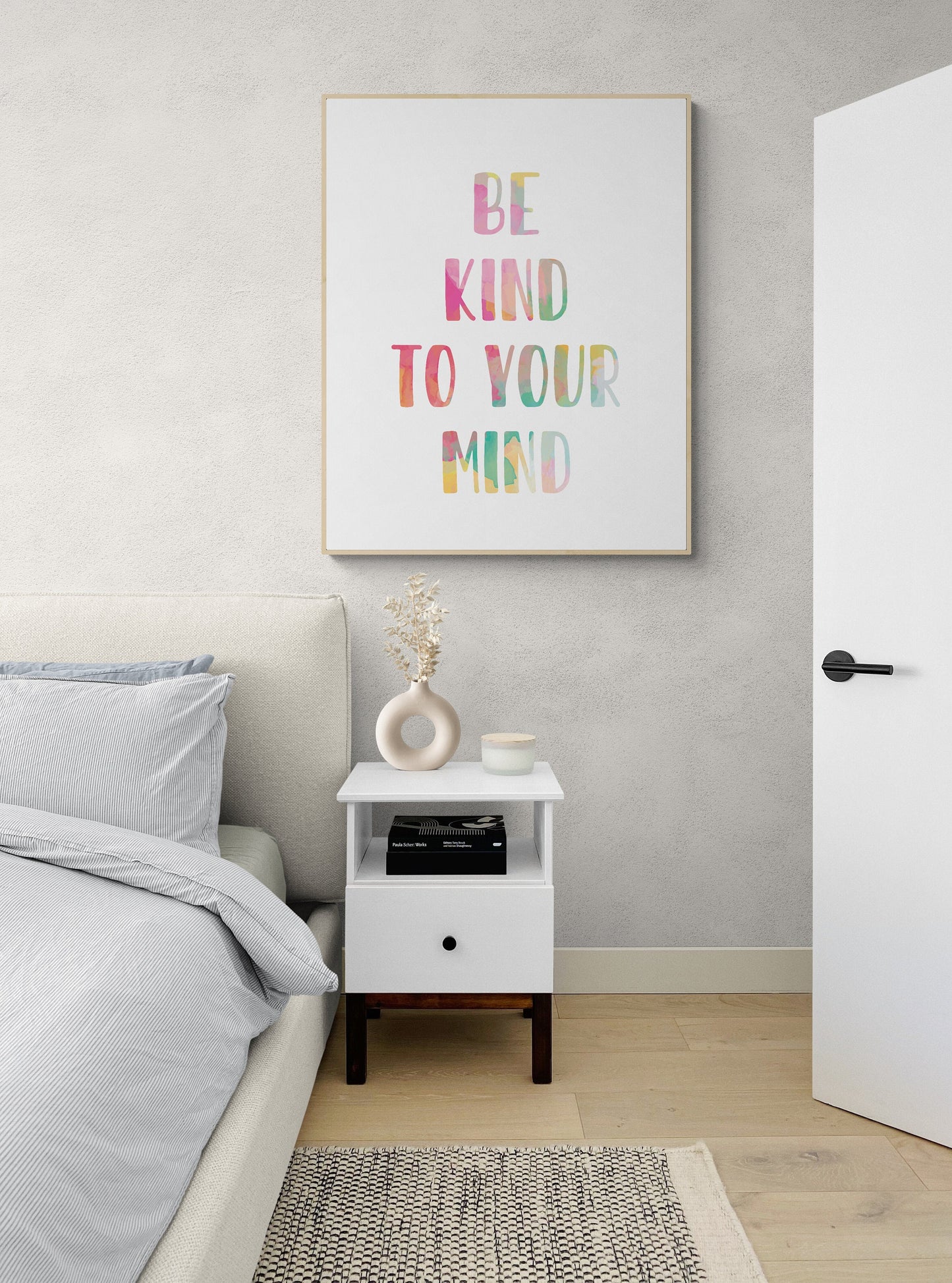 Colorful 'Be Kind to Your Mind' Art Print - 4 Sizes - Free Shipping