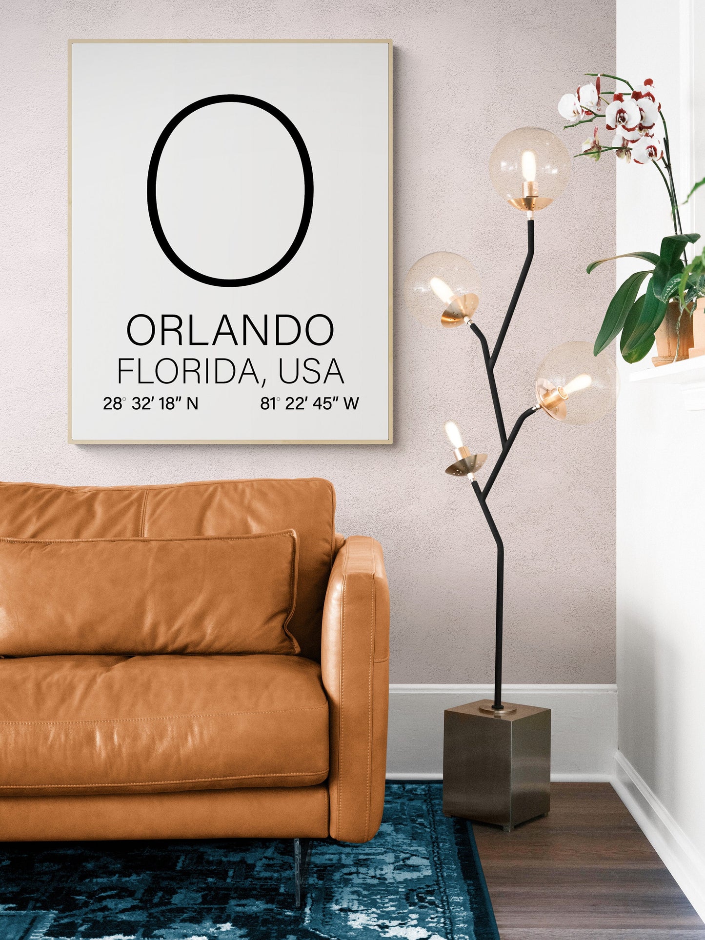 Personalized Monogram Letter for Your Home – City, State, Country Coordinates Art Print