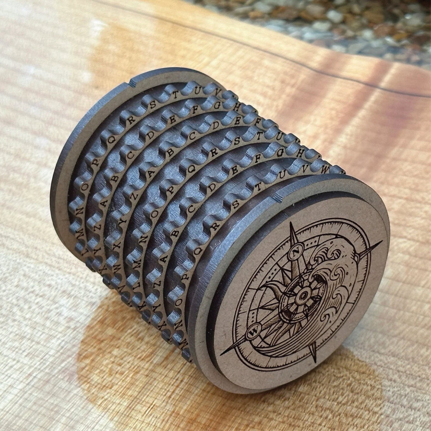 Engraved Baltic Birch Cryptex Vault: Tailor-Made Puzzles & Riddles