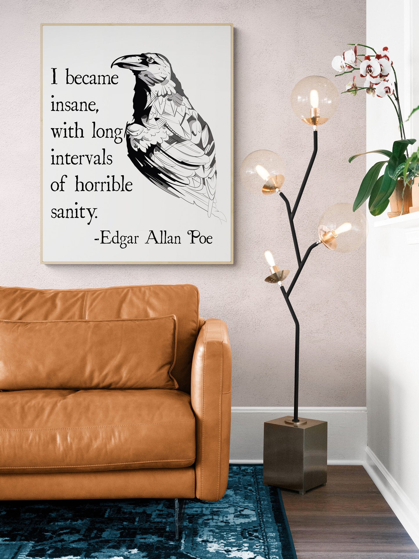 I Became Insane | With Long Intervals Of Horrible Sanity | Edgar Allan Quote | American Gothic Poetry | Art Print