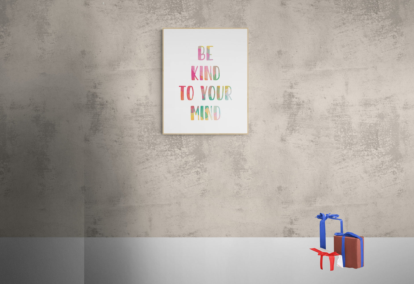 Colorful 'Be Kind to Your Mind' Art Print - 4 Sizes - Free Shipping