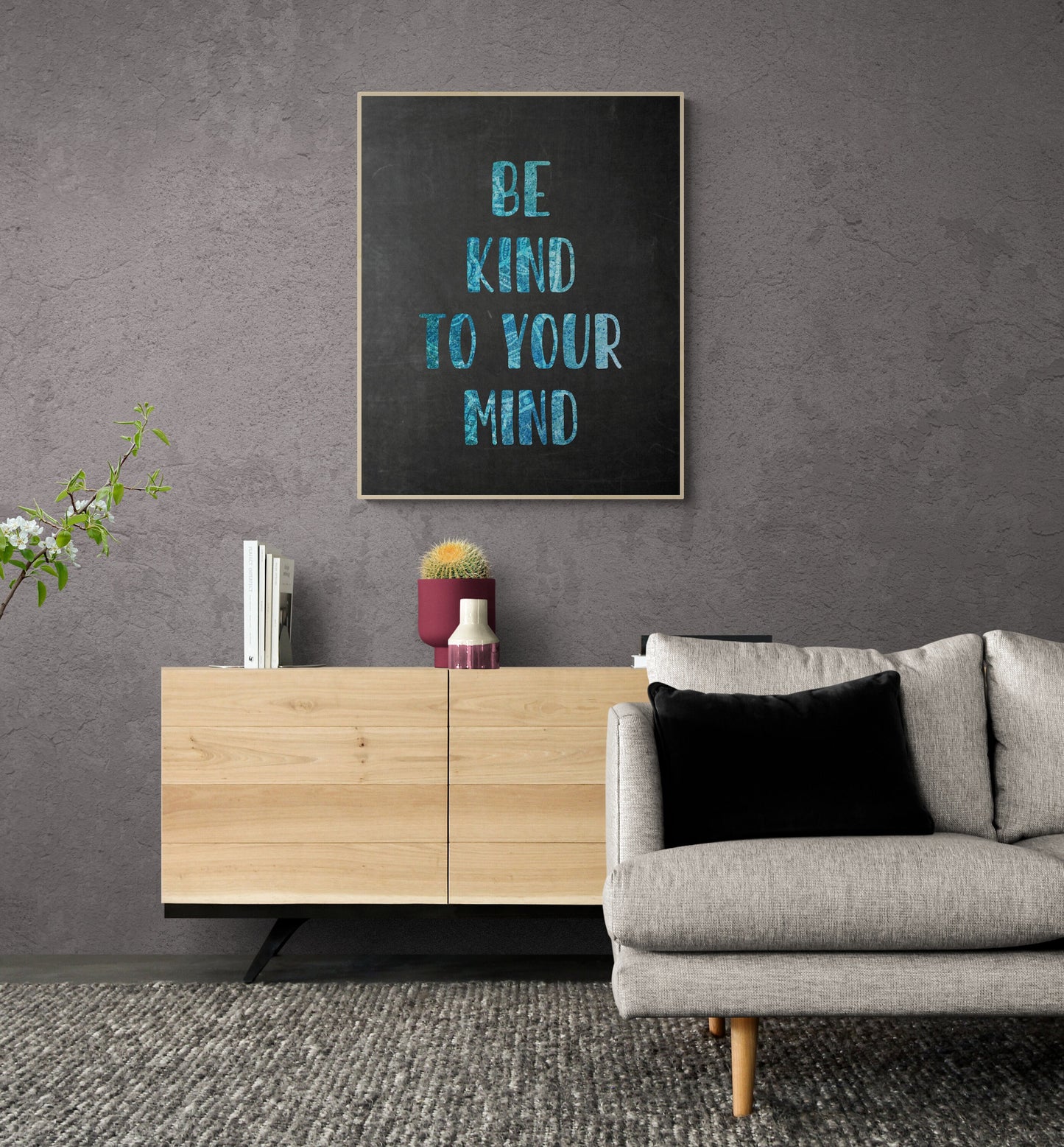 Chalkboard 'Be Kind to Your Mind' Art Print - 4 Sizes - Free Shipping