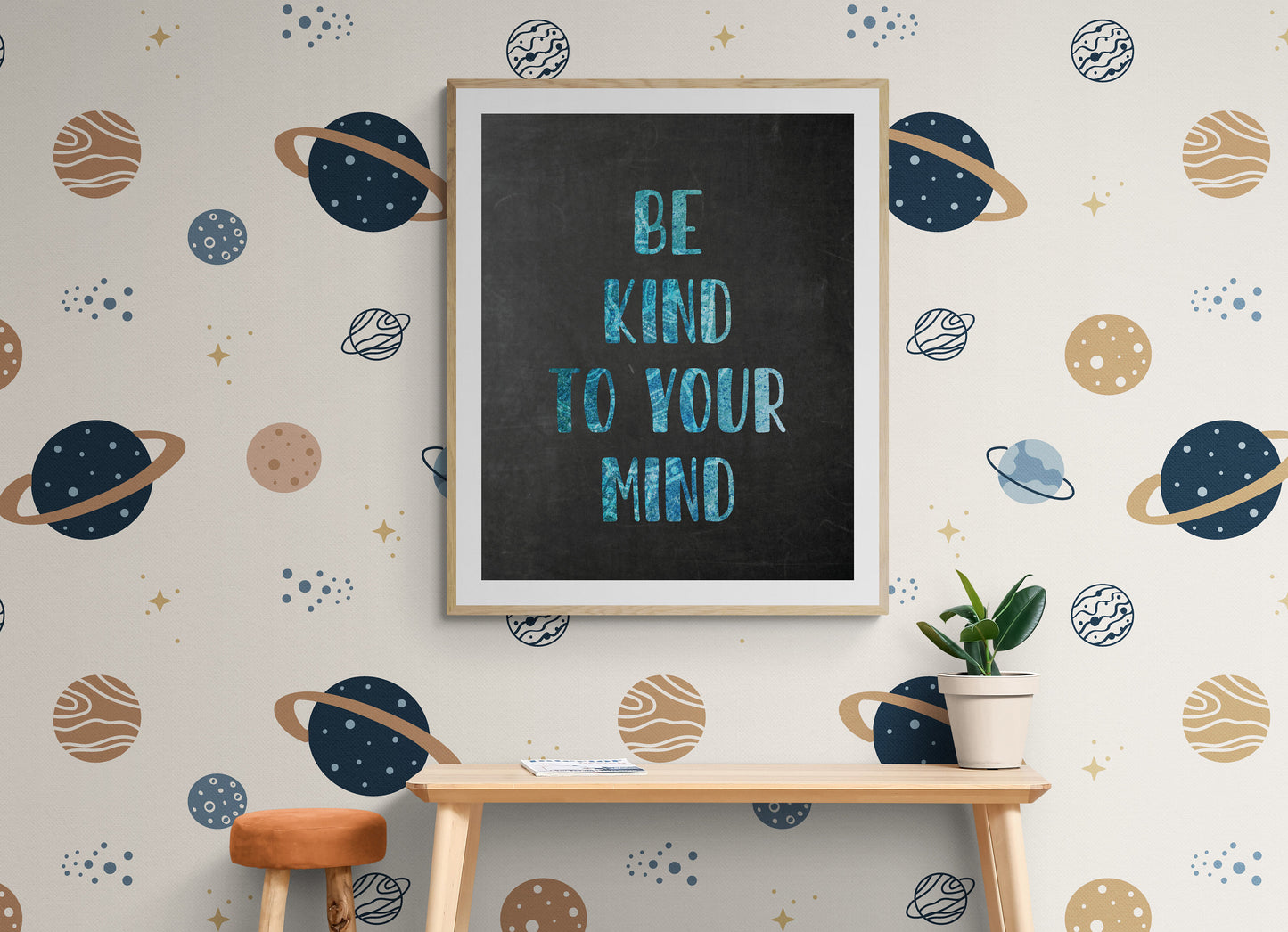 Chalkboard 'Be Kind to Your Mind' Art Print - 4 Sizes - Free Shipping