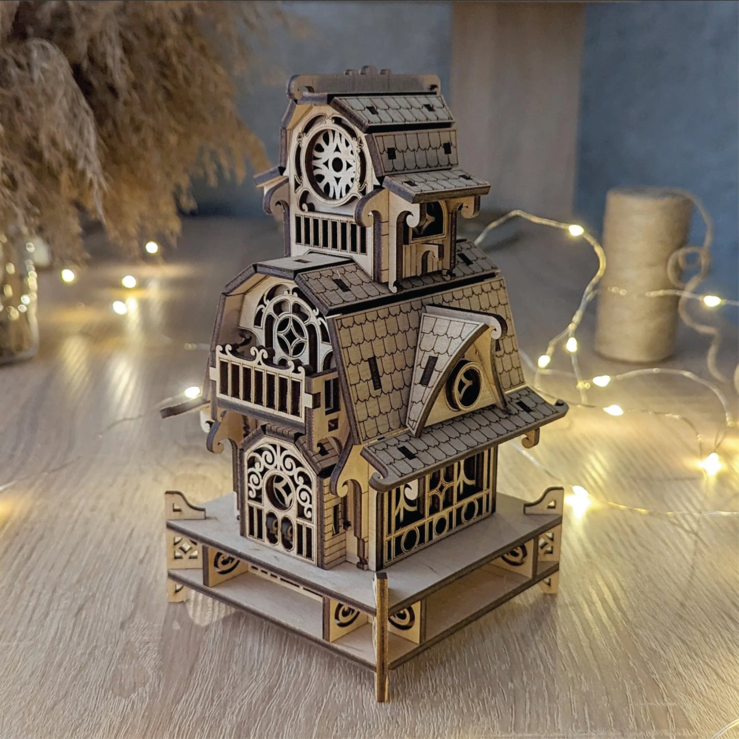 Garden Magic House - Fantasy Building With Optional Stakes For Flower Pot