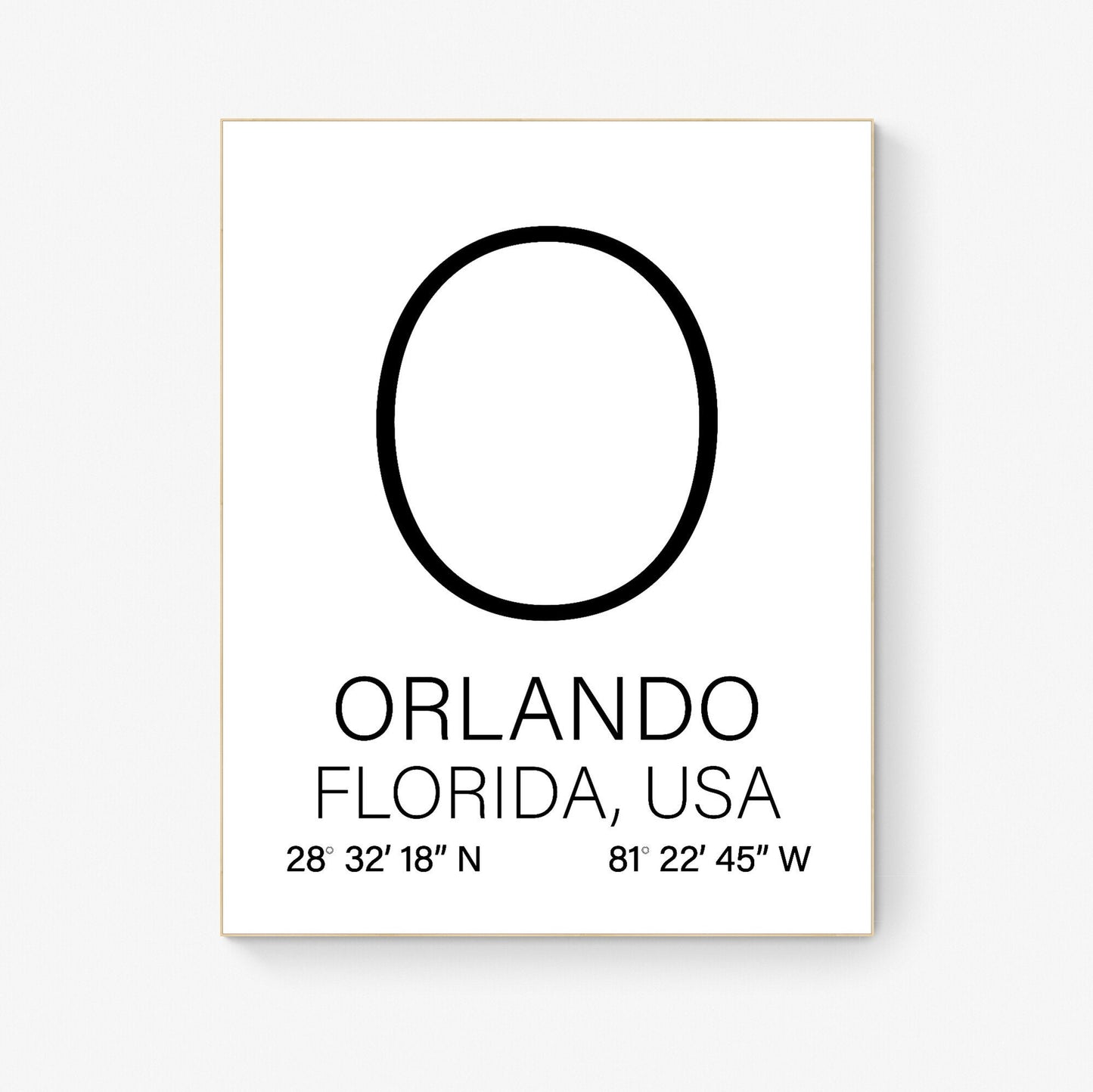 Personalized Monogram Letter for Your Home – City, State, Country Coordinates Art Print