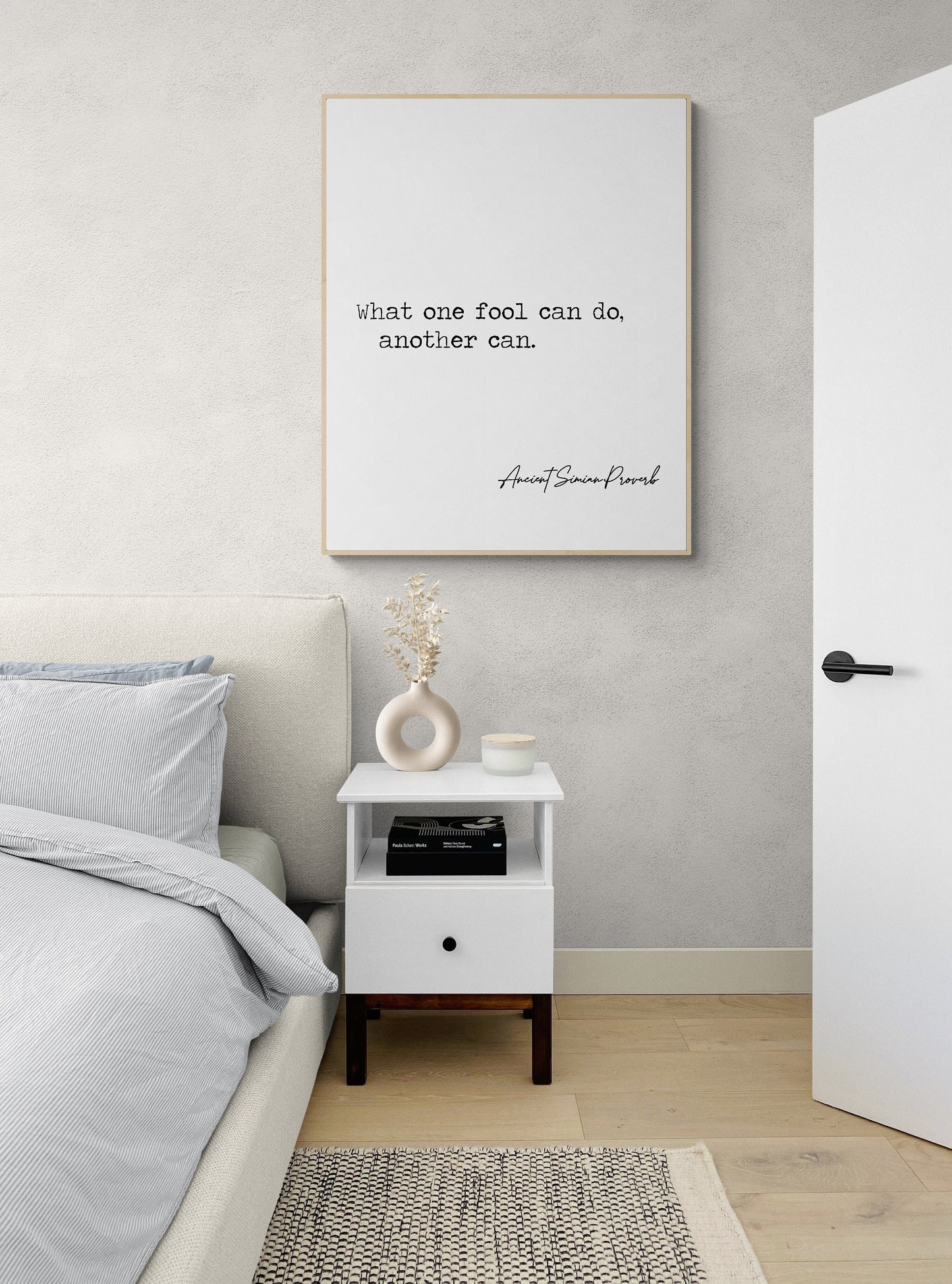 Ancient Simian Wisdom - Inspirational Proverb Typography Art Print
