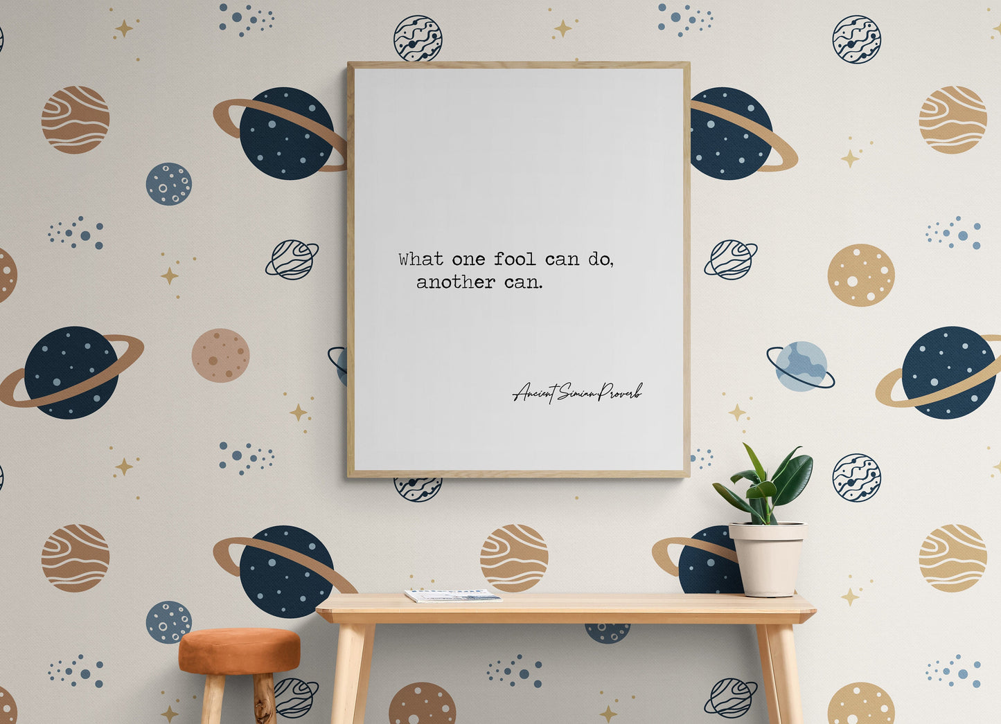 Ancient Simian Wisdom - Inspirational Proverb Typography Art Print
