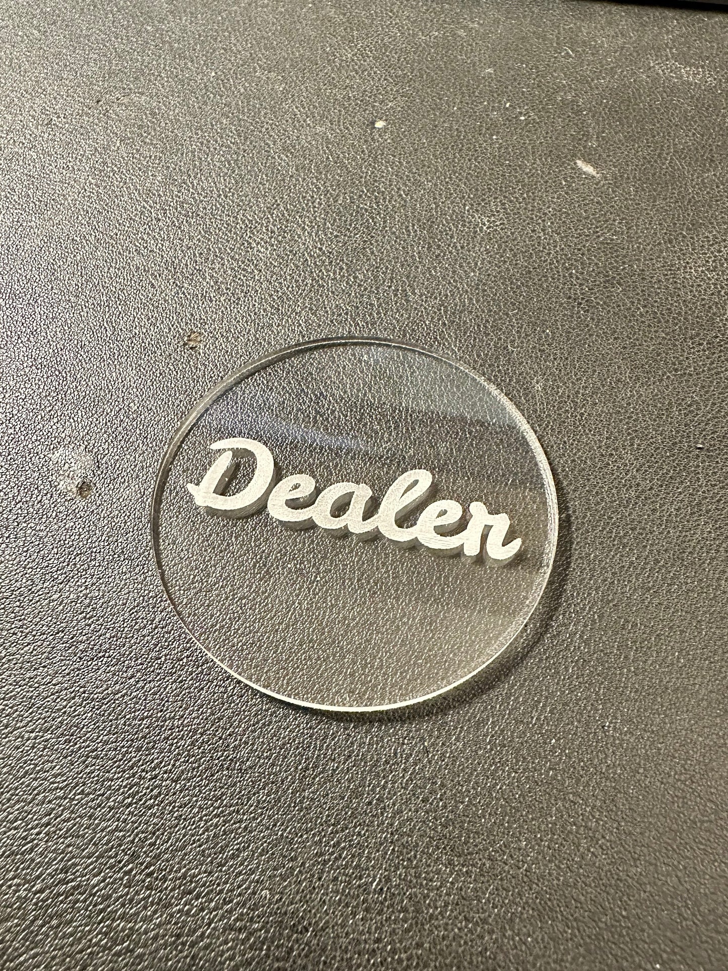 Family Fun Dealer Token: Crystal-Clear Acrylic Game Night Coin