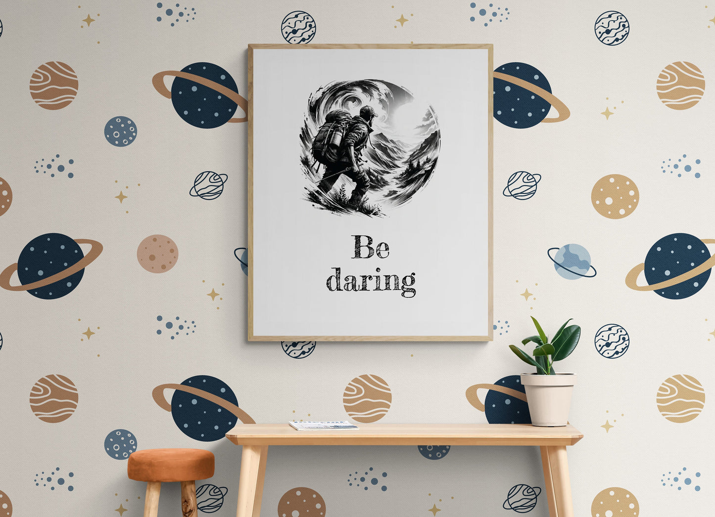 Be Daring Inspirational Sketch Art Print