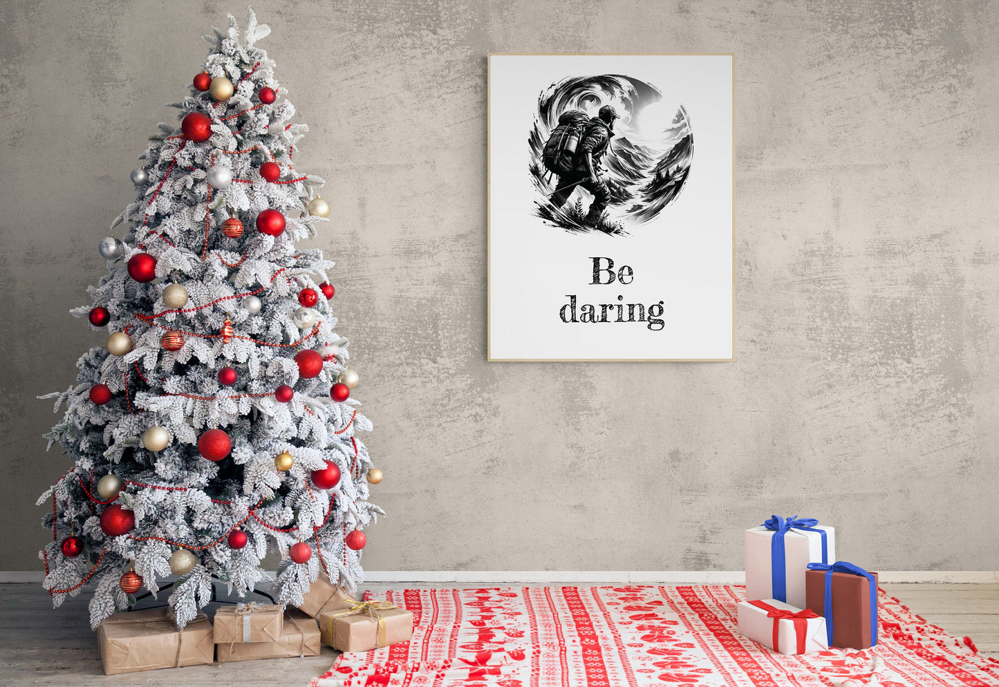 Be Daring Inspirational Sketch Art Print