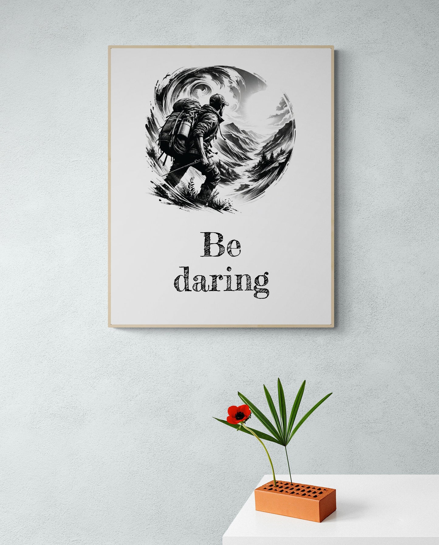 Be Daring Inspirational Sketch Art Print