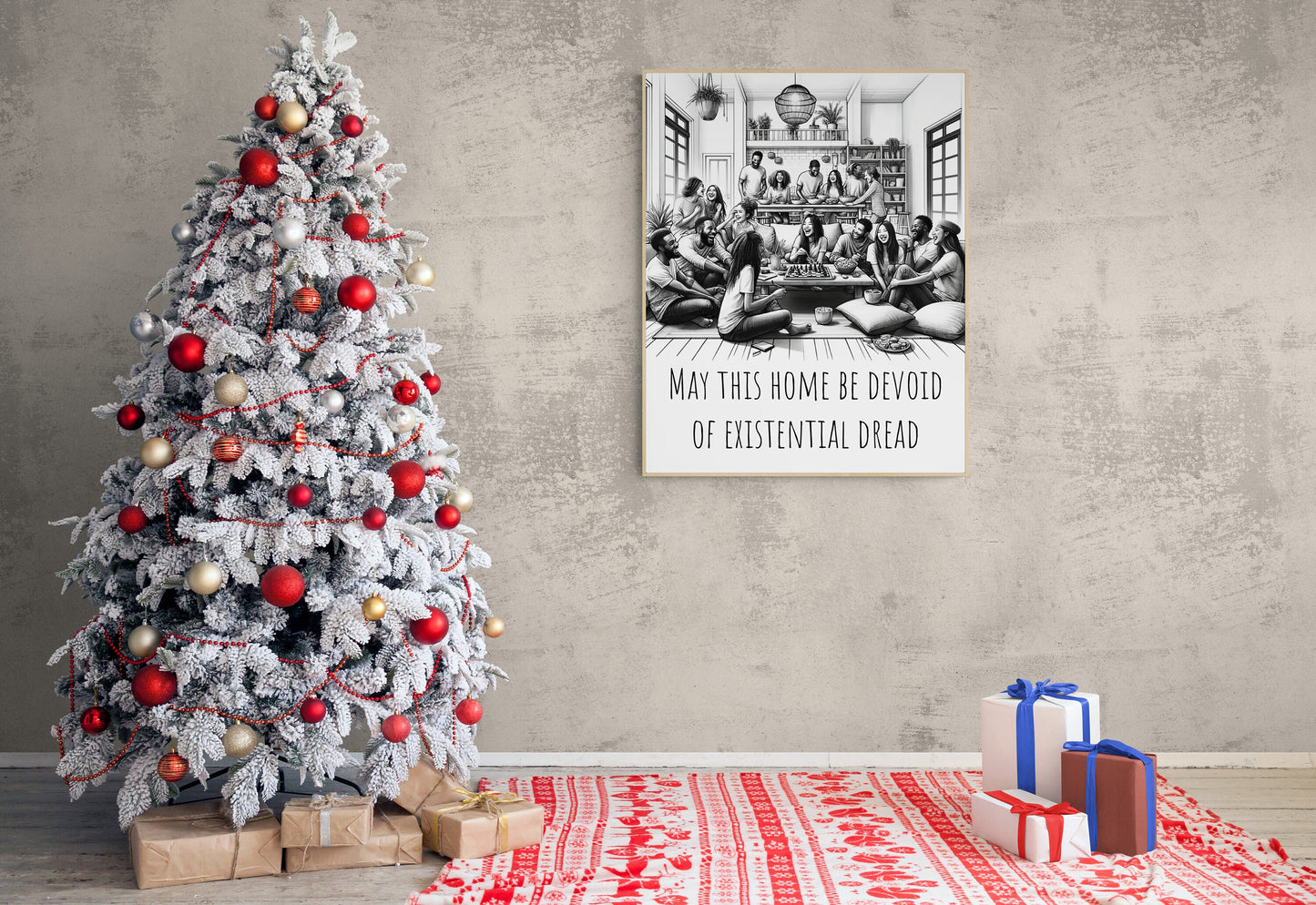 May This Home Be Devoid Of Existential Dread | Inspirational | Living Room Decor | Art Print
