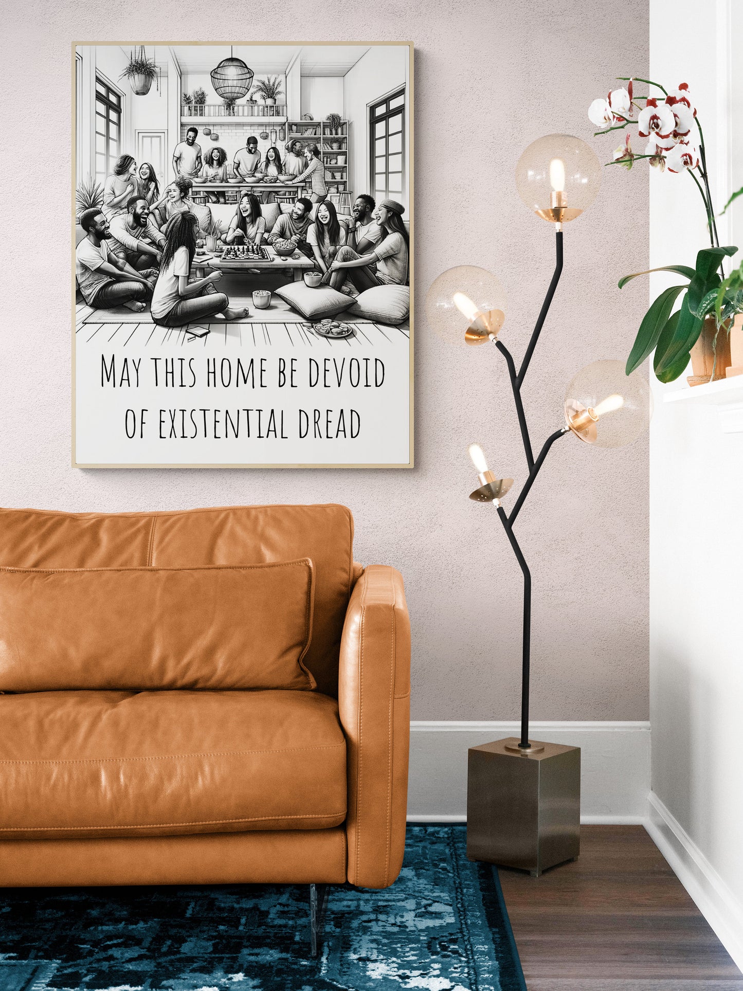 May This Home Be Devoid Of Existential Dread | Inspirational | Living Room Decor | Art Print
