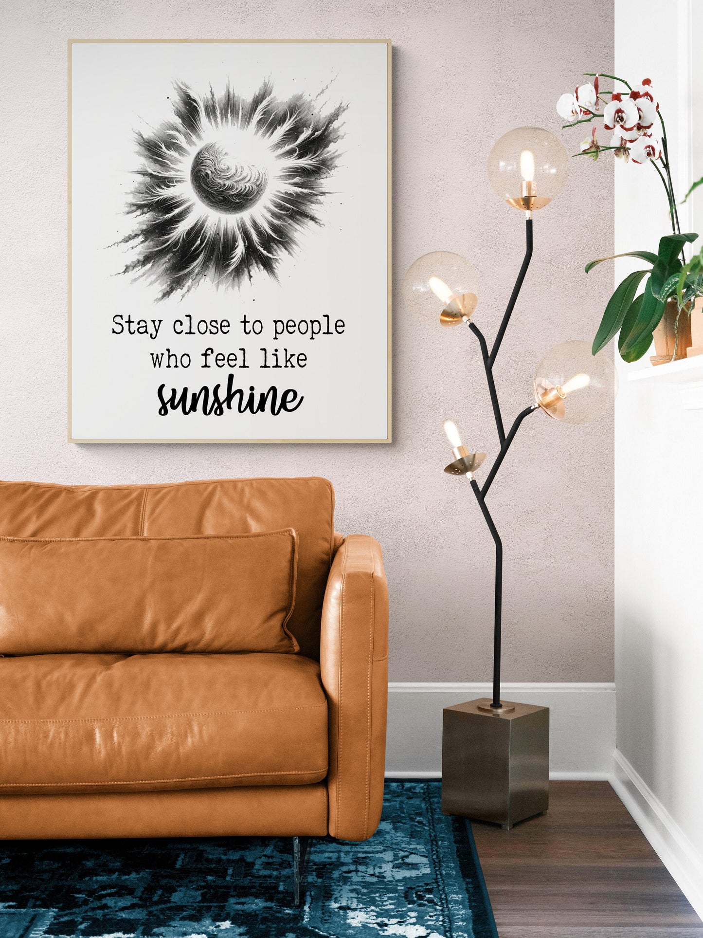Stay Close To People Who Feel Like Sunshine Inspirational Sketch Art Print