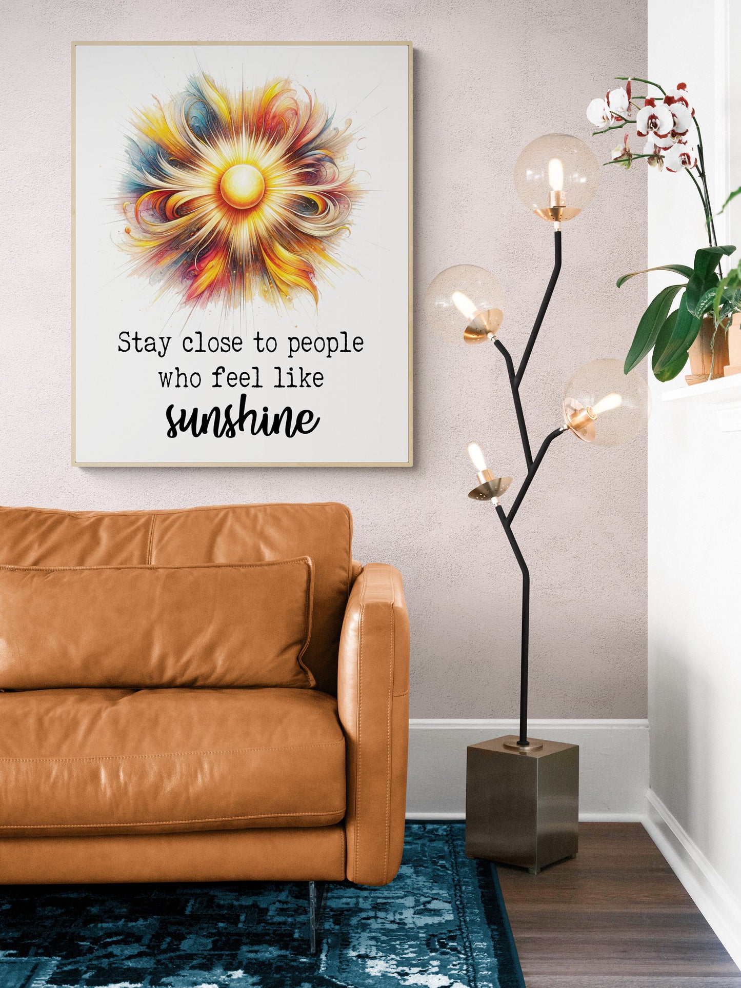 Stay Close To People Who Feel Like Sunshine Inspirational Sketch Art Print