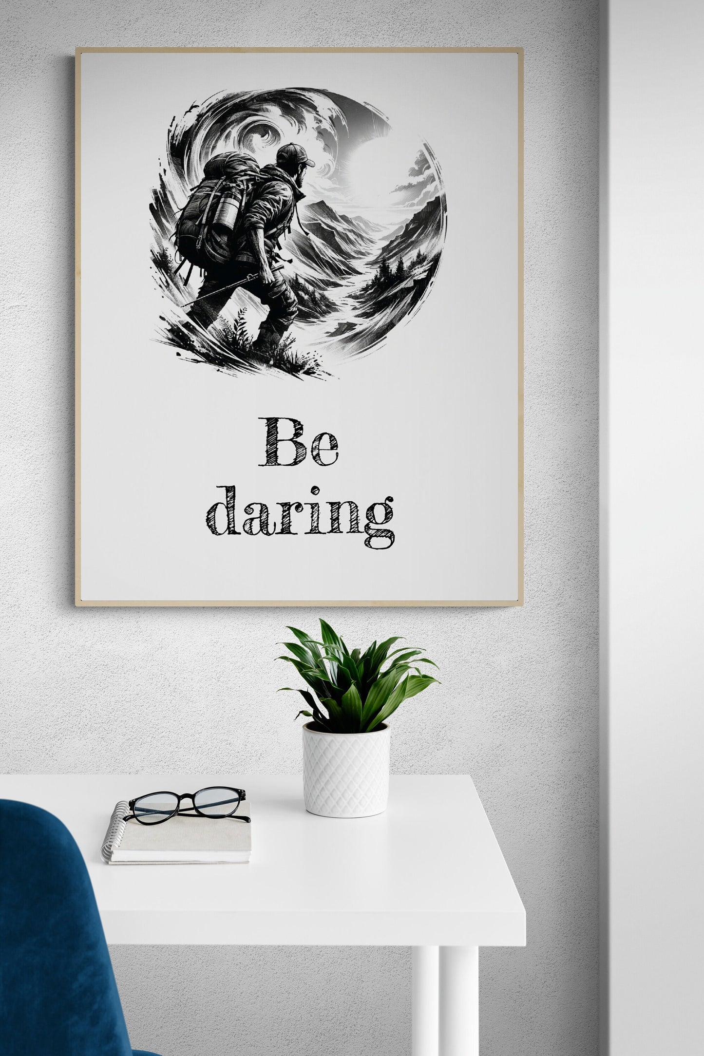 Be Daring Inspirational Sketch Art Print