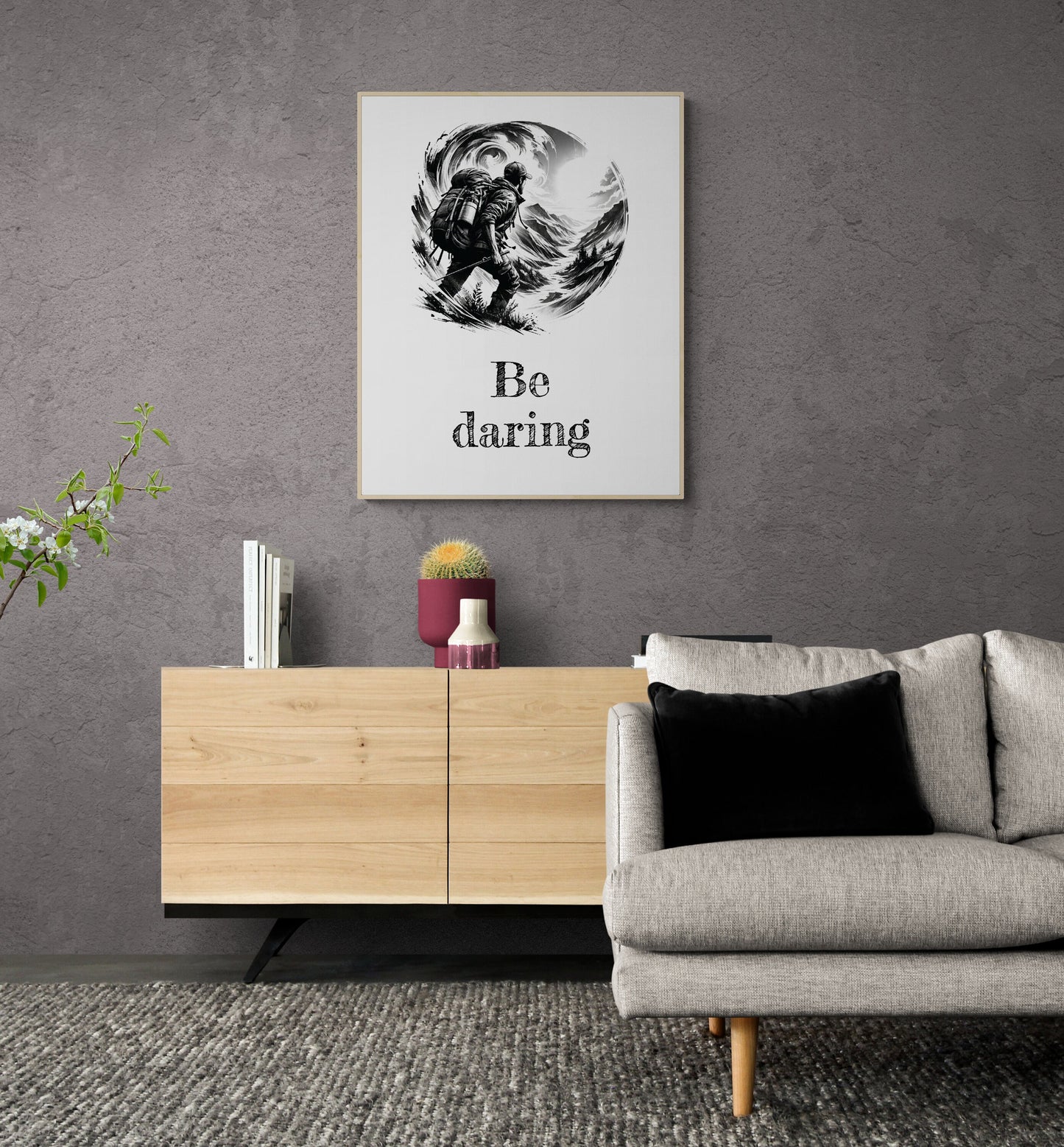 Be Daring Inspirational Sketch Art Print