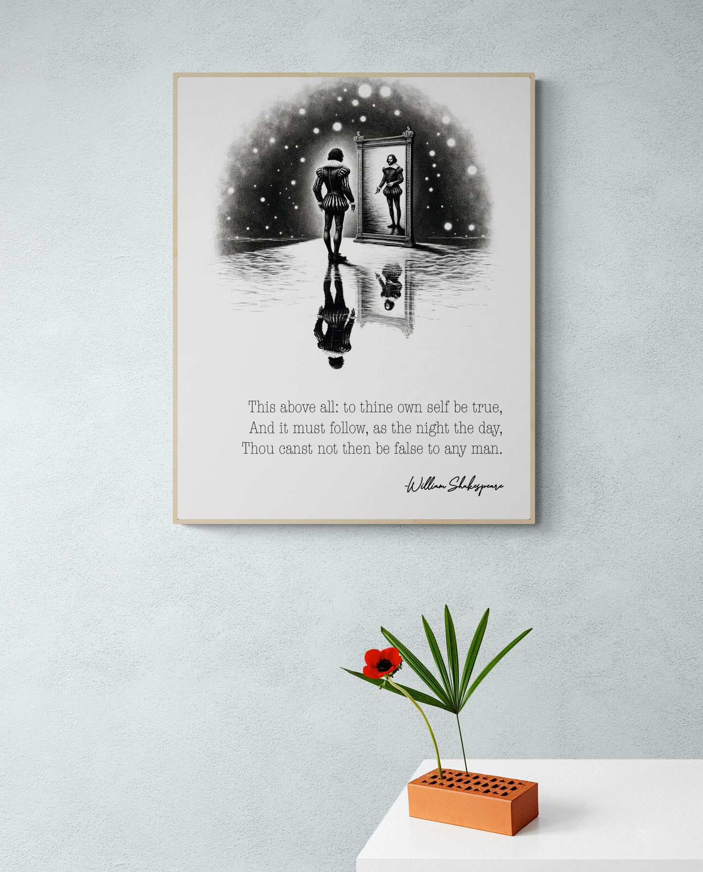 To Thine Own Self Be True by William Shakespeare from the Play Hamlet Polonius Art Print