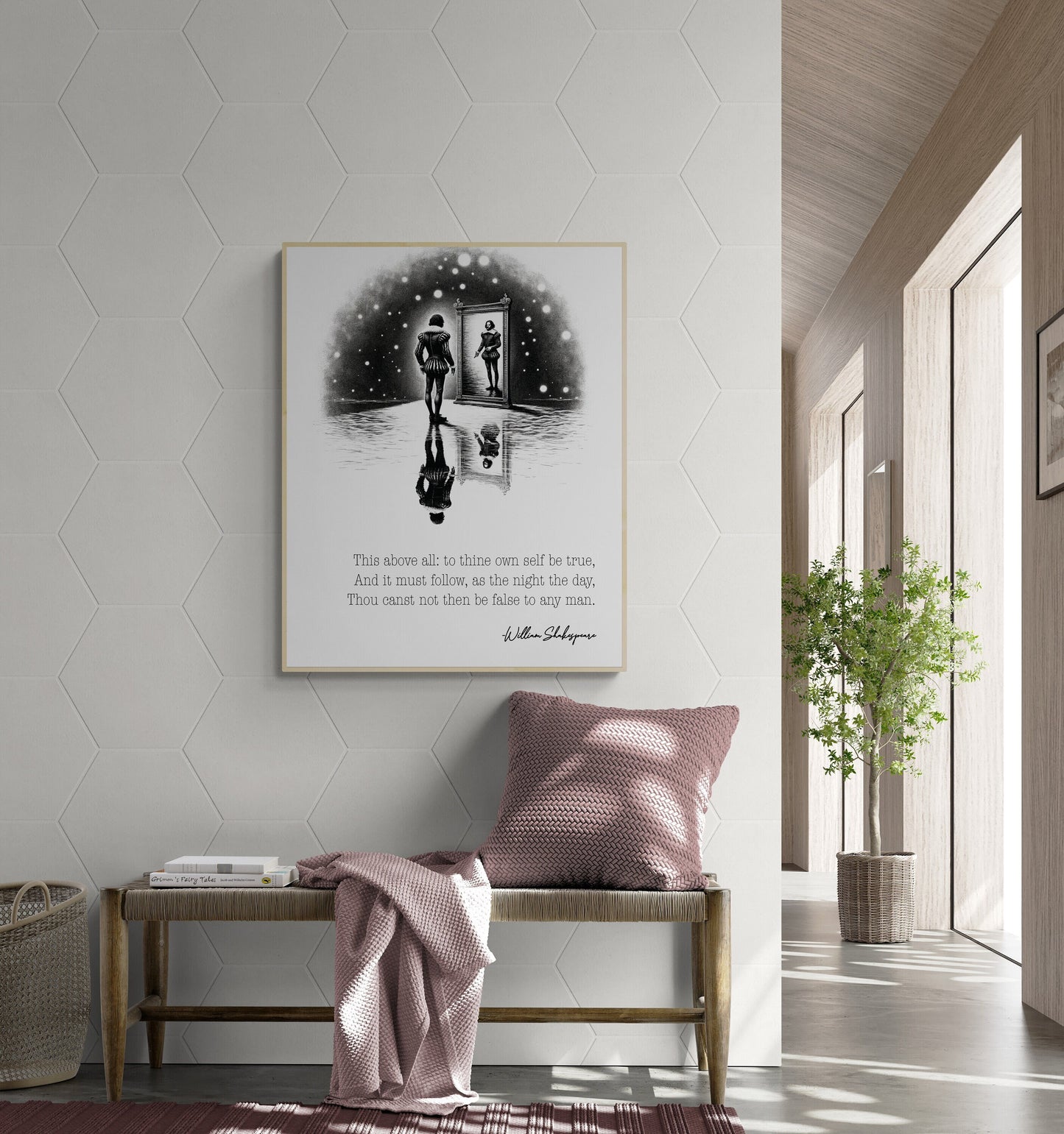 To Thine Own Self Be True by William Shakespeare from the Play Hamlet Polonius Art Print