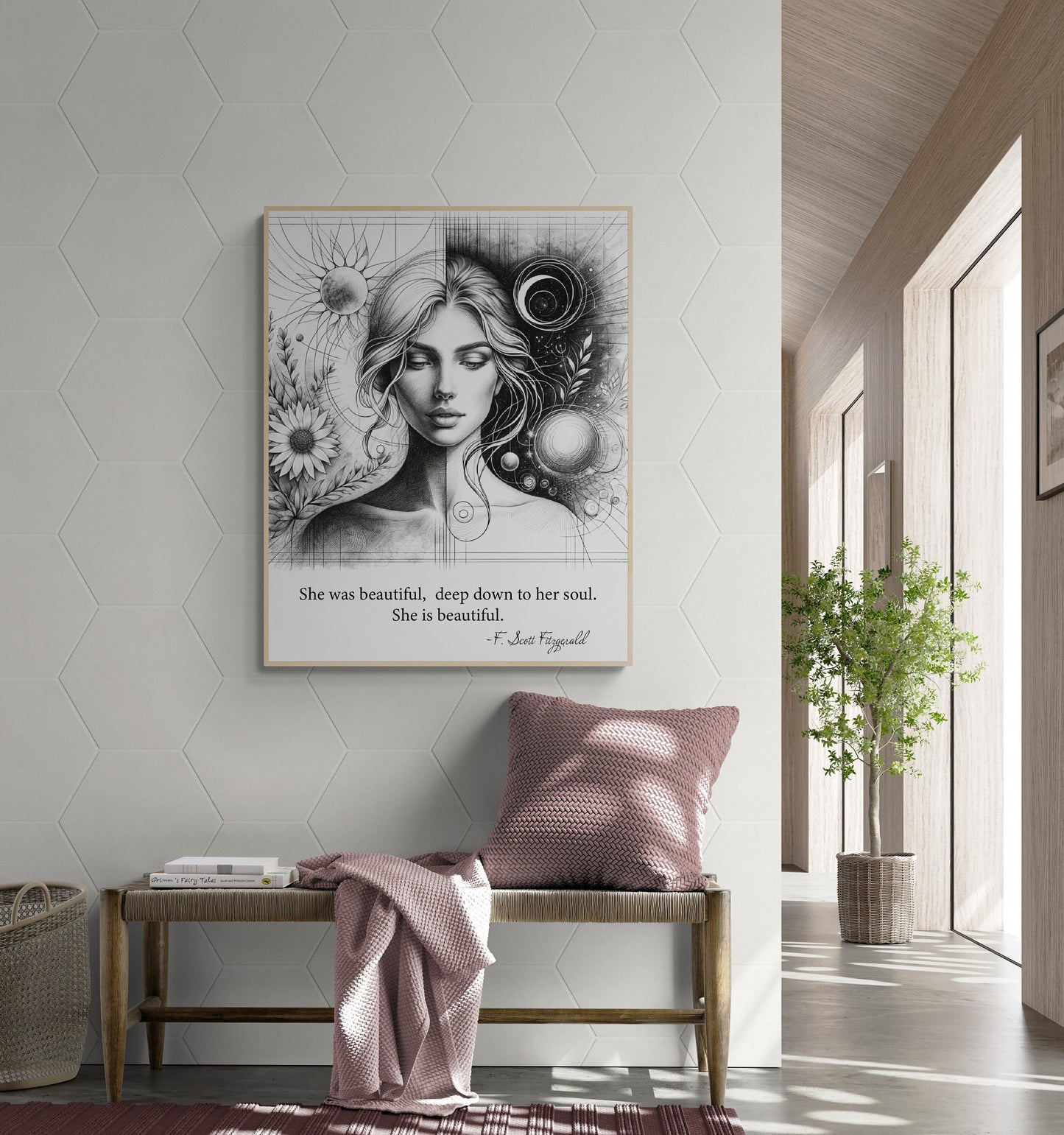 She Is Beautiful F. Scott Fitzgerald Quote Love Art Print