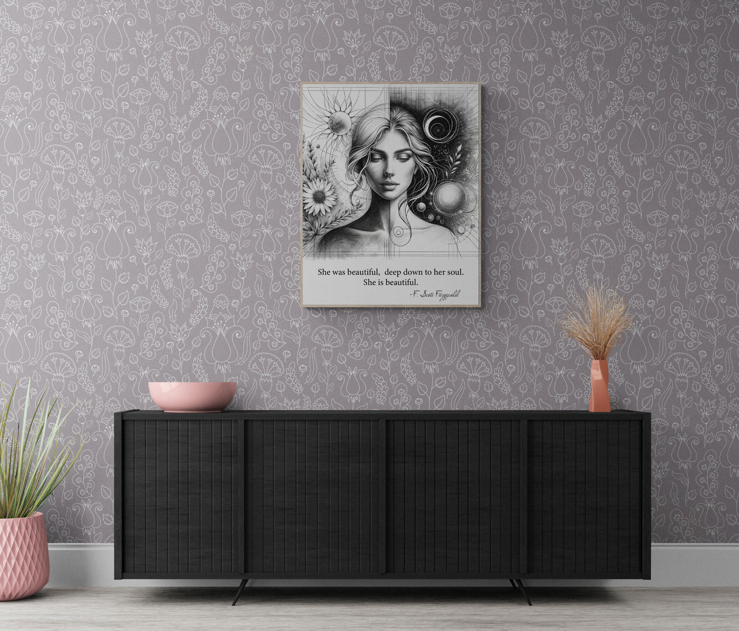 She Is Beautiful F. Scott Fitzgerald Quote Love Art Print