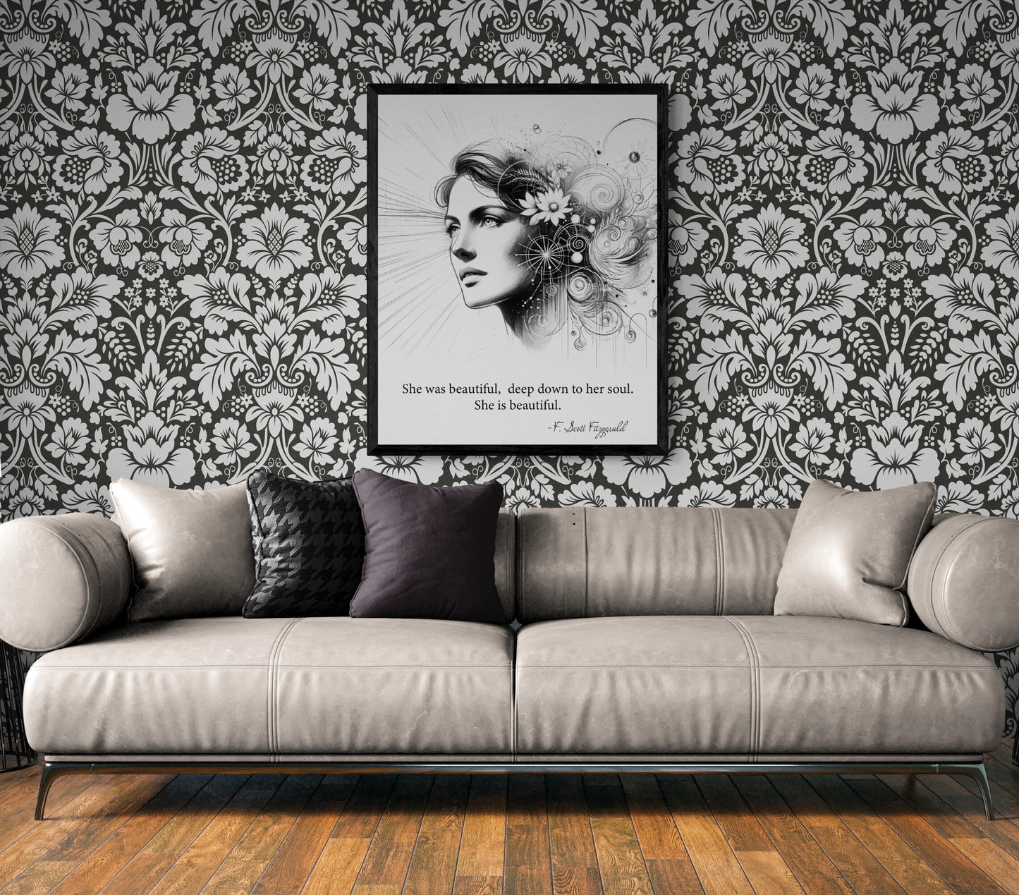 She Is Beautiful F Scott Fitzgerald Quote Love Art Print