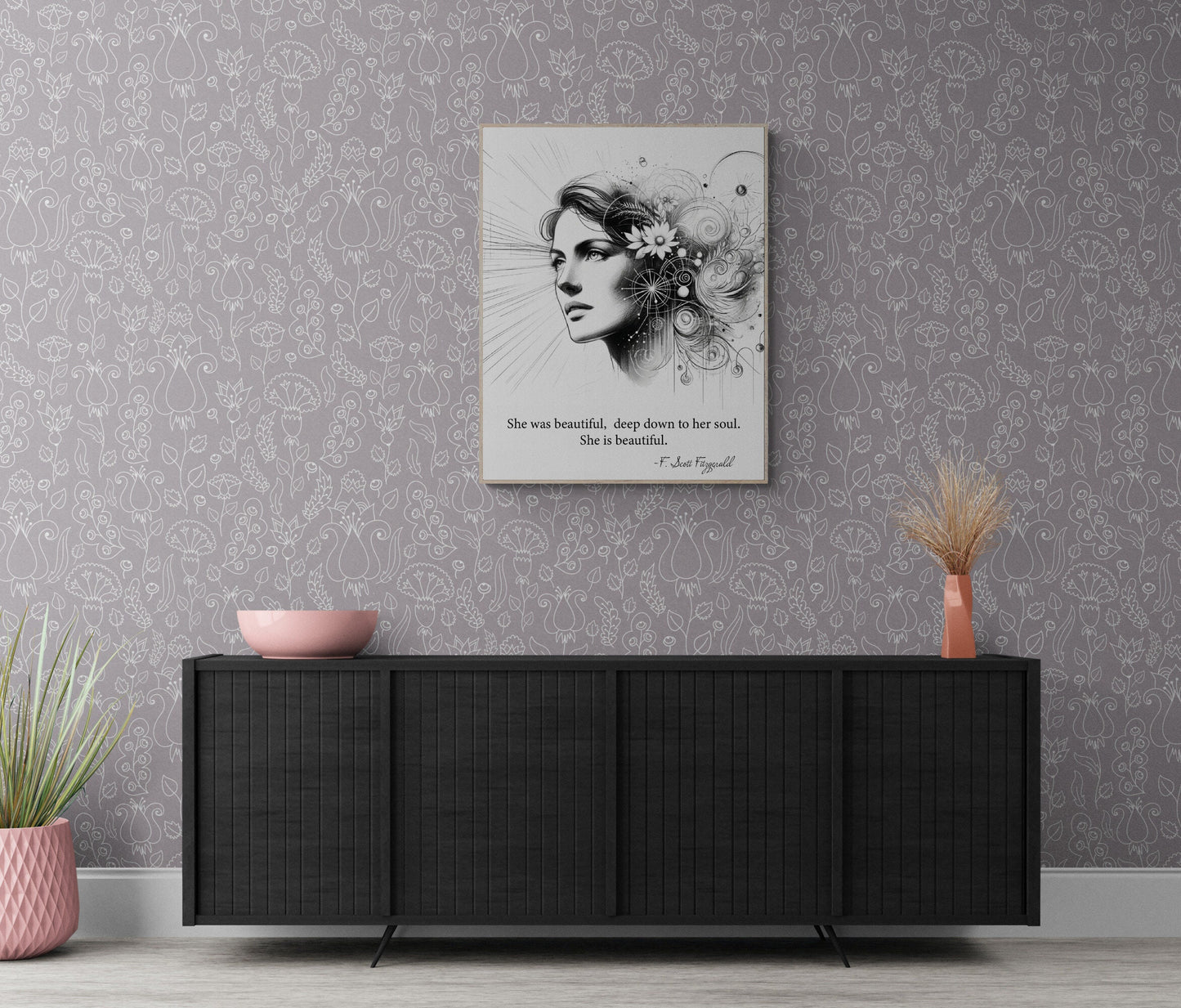 She Is Beautiful F Scott Fitzgerald Quote Love Art Print