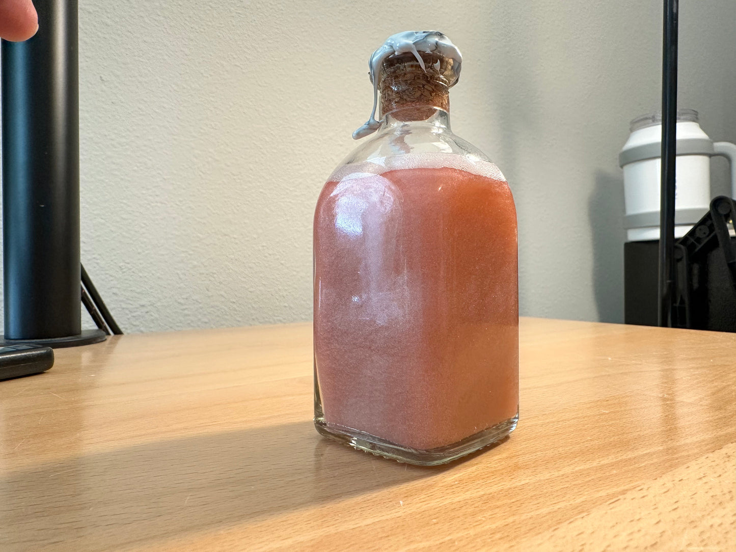Unicorn Blood: A Potion of Essence - Enigmatic Silver-Red Swirling Decor Vial by Gorgon's Apothecary