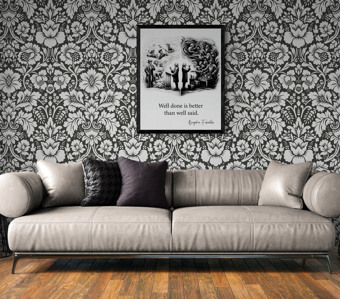 Well Done Is Better Than Well Said by Benjamin Franklin Quote Inspirational Art Print