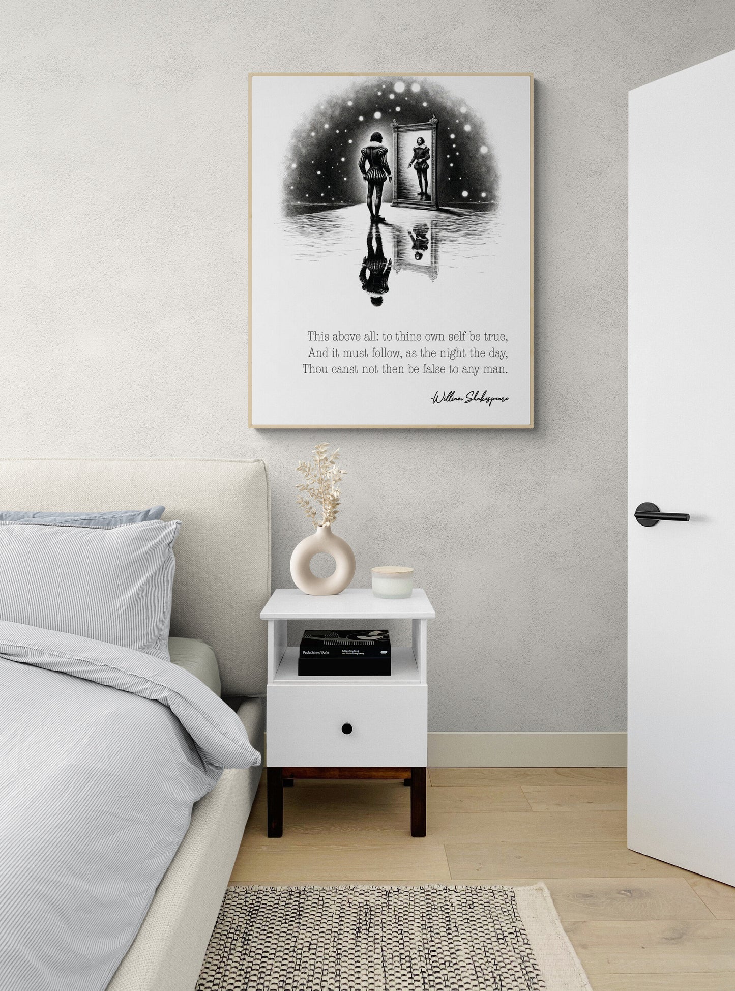 To Thine Own Self Be True by William Shakespeare from the Play Hamlet Polonius Art Print