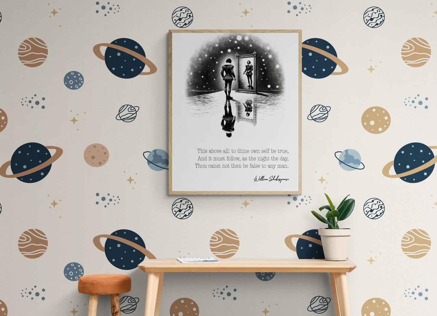 To Thine Own Self Be True by William Shakespeare from the Play Hamlet Polonius Art Print