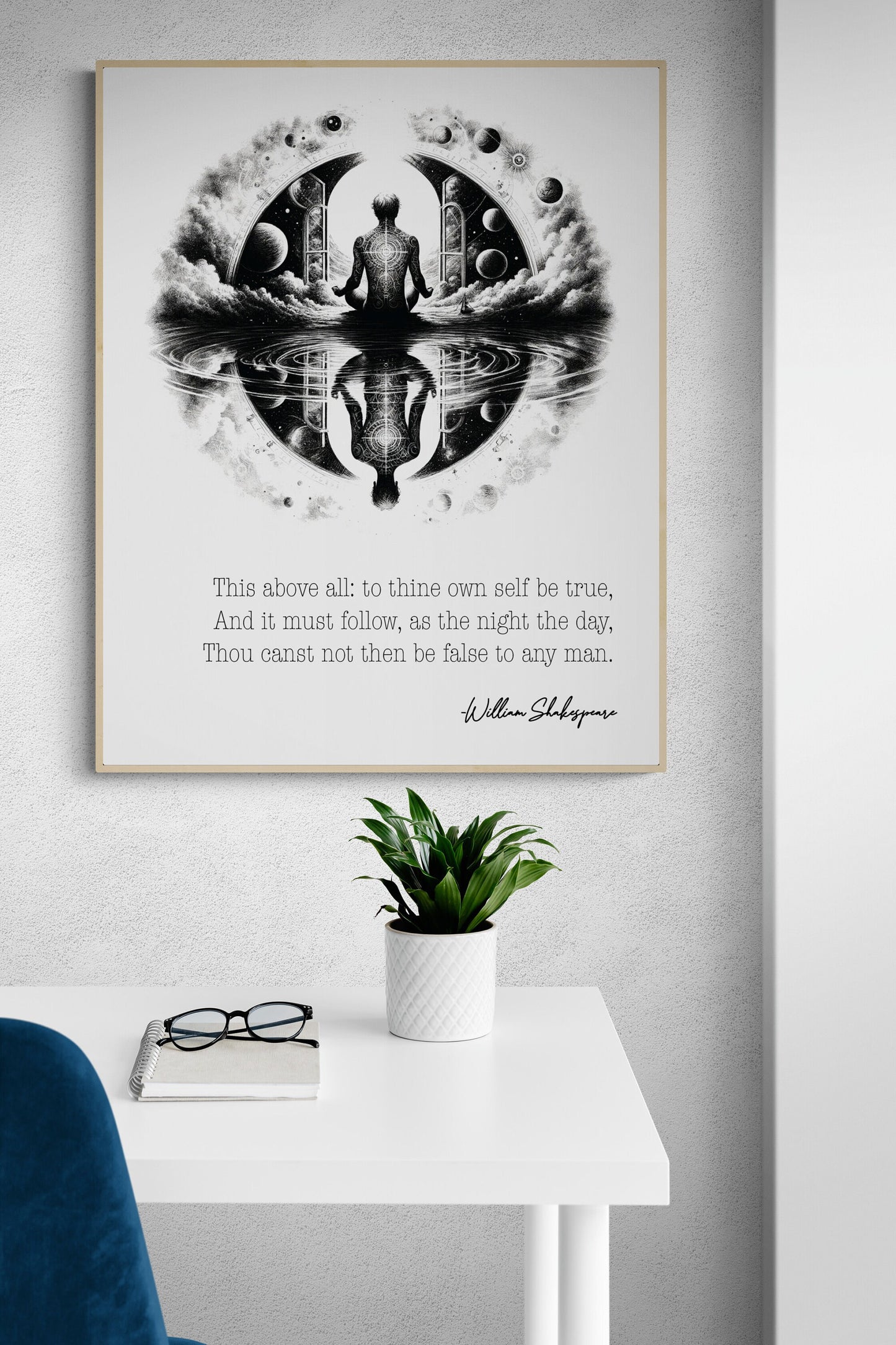 To Thine Own Self Be True by William Shakespeare from the Play Hamlet Art Print