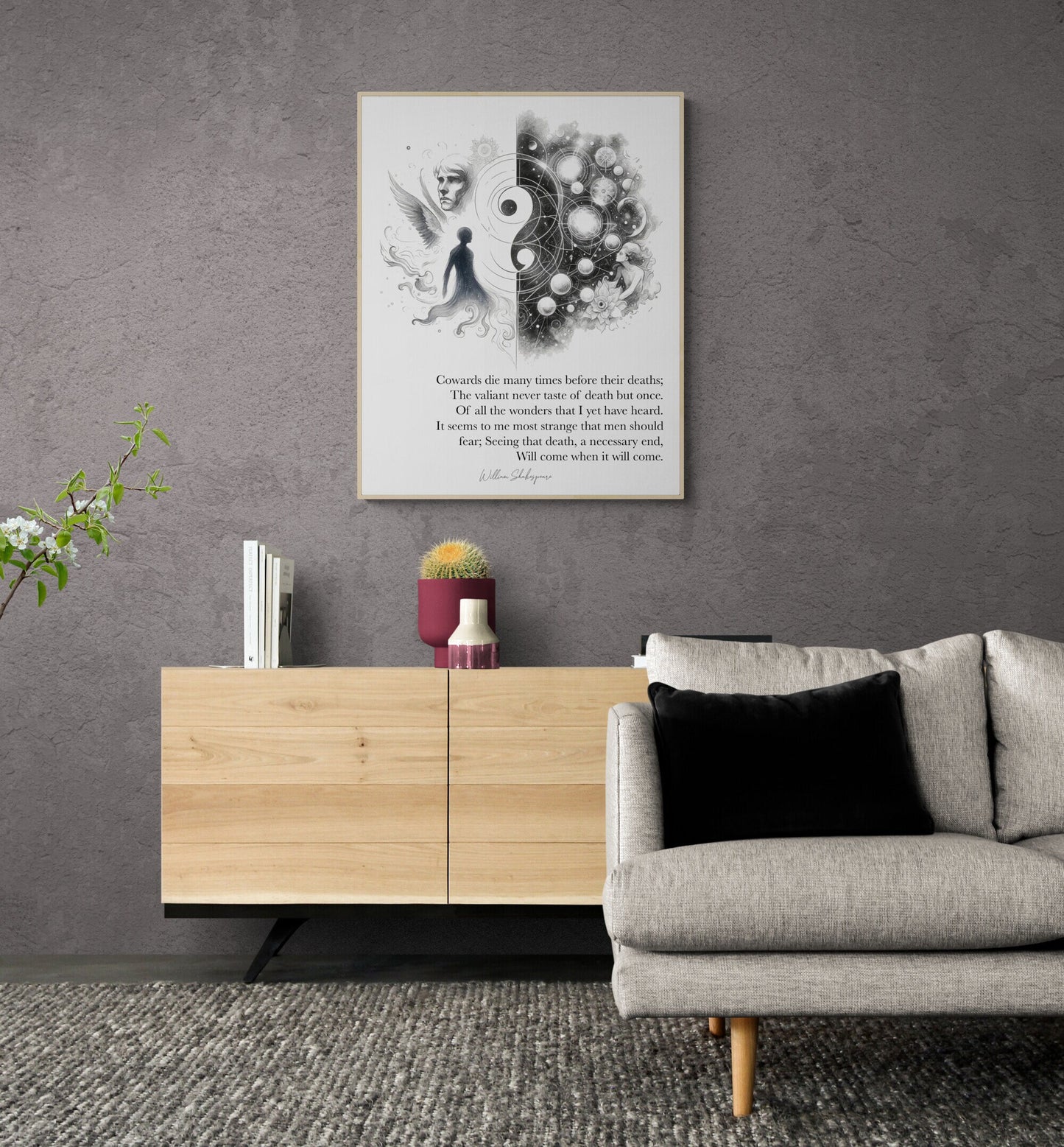 Cowards Die Many Times Before Their Deaths by William Shakespeare from Julius Caesar Art Print