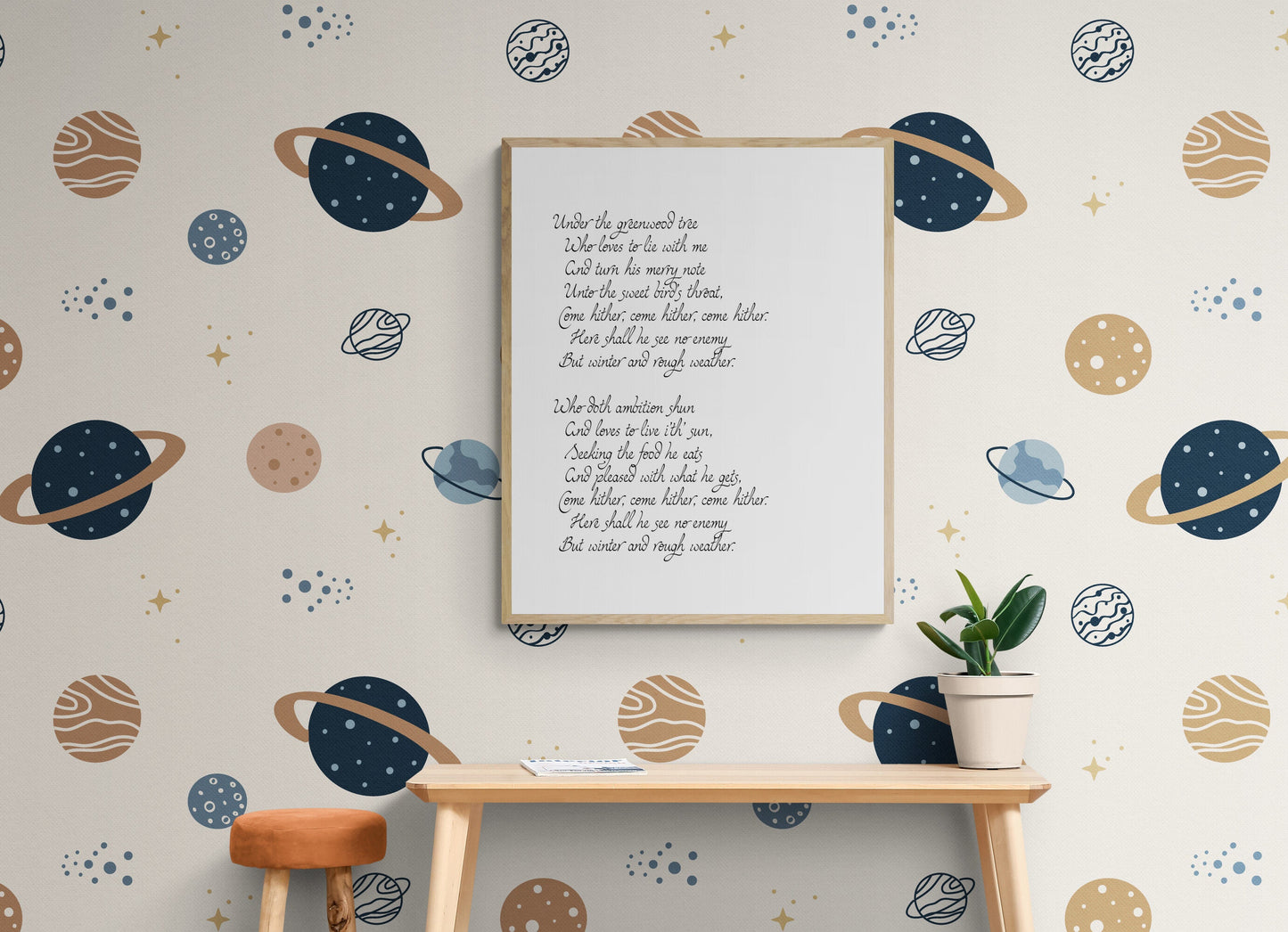 Under the Greenwood Tree by William Shakespeare's As You Like It Typography Art Print