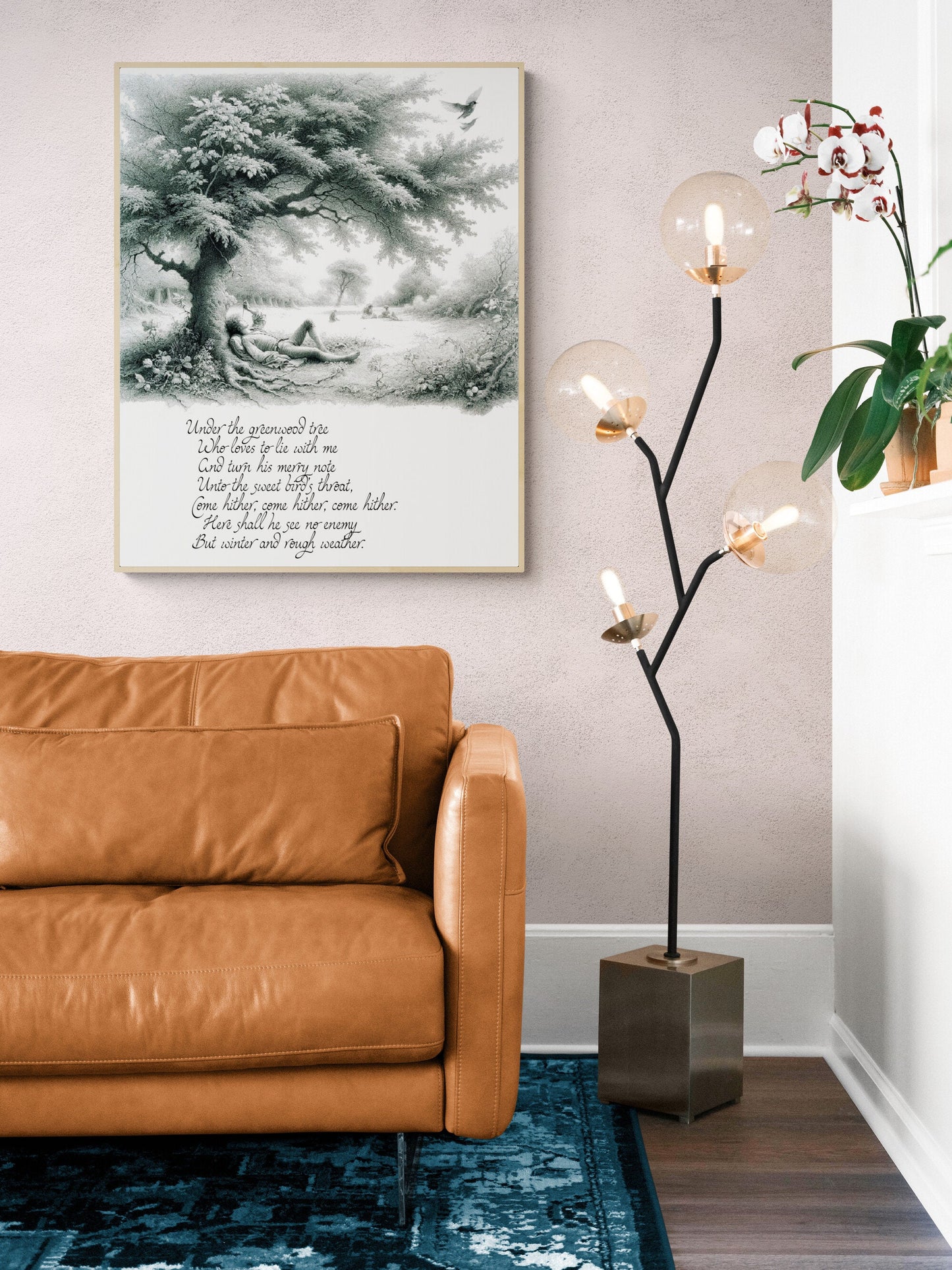Under the Greenwood Tree by William Shakespeare's As You Like It Nature Sketch Art Print