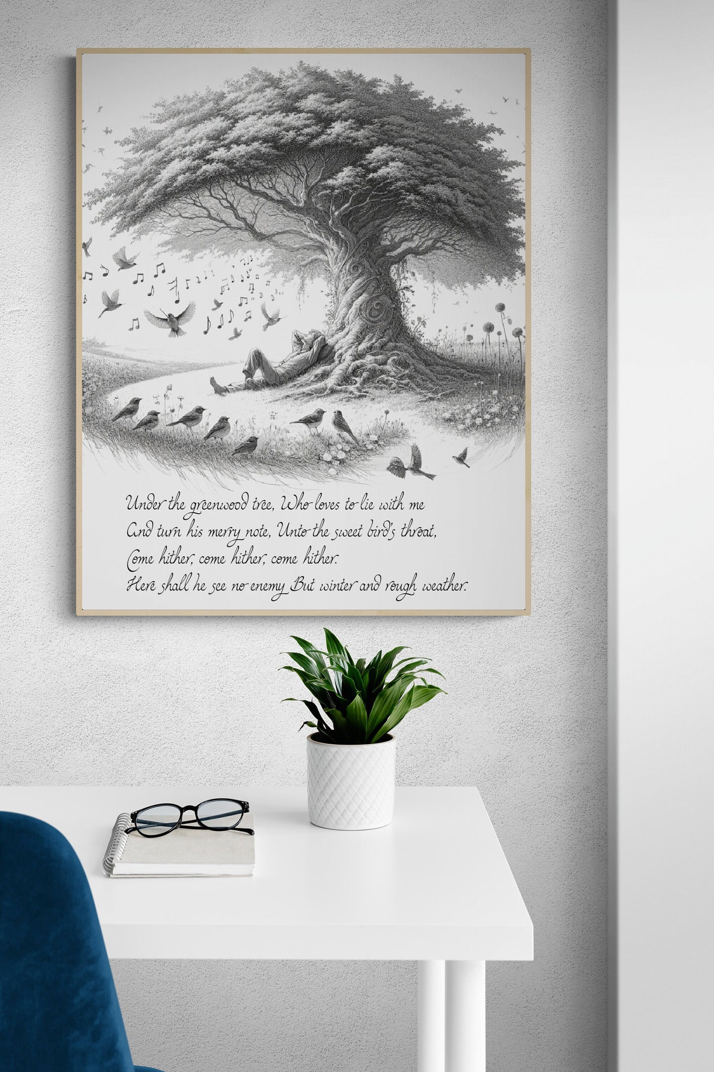 Under the Greenwood Tree by William Shakespeare's As You Like It Nature Tree Art Print
